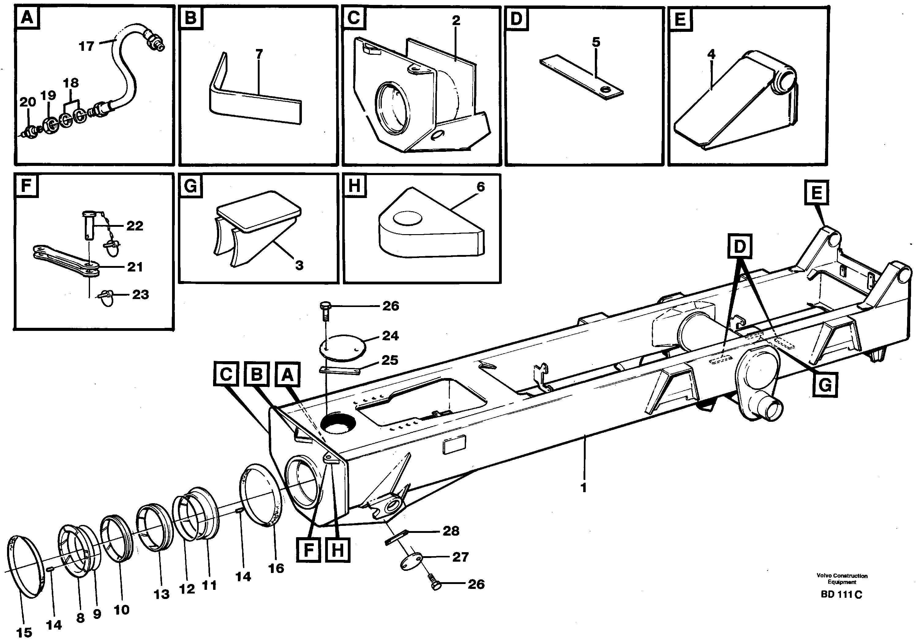 Frame, rear — volvo parts diagram
