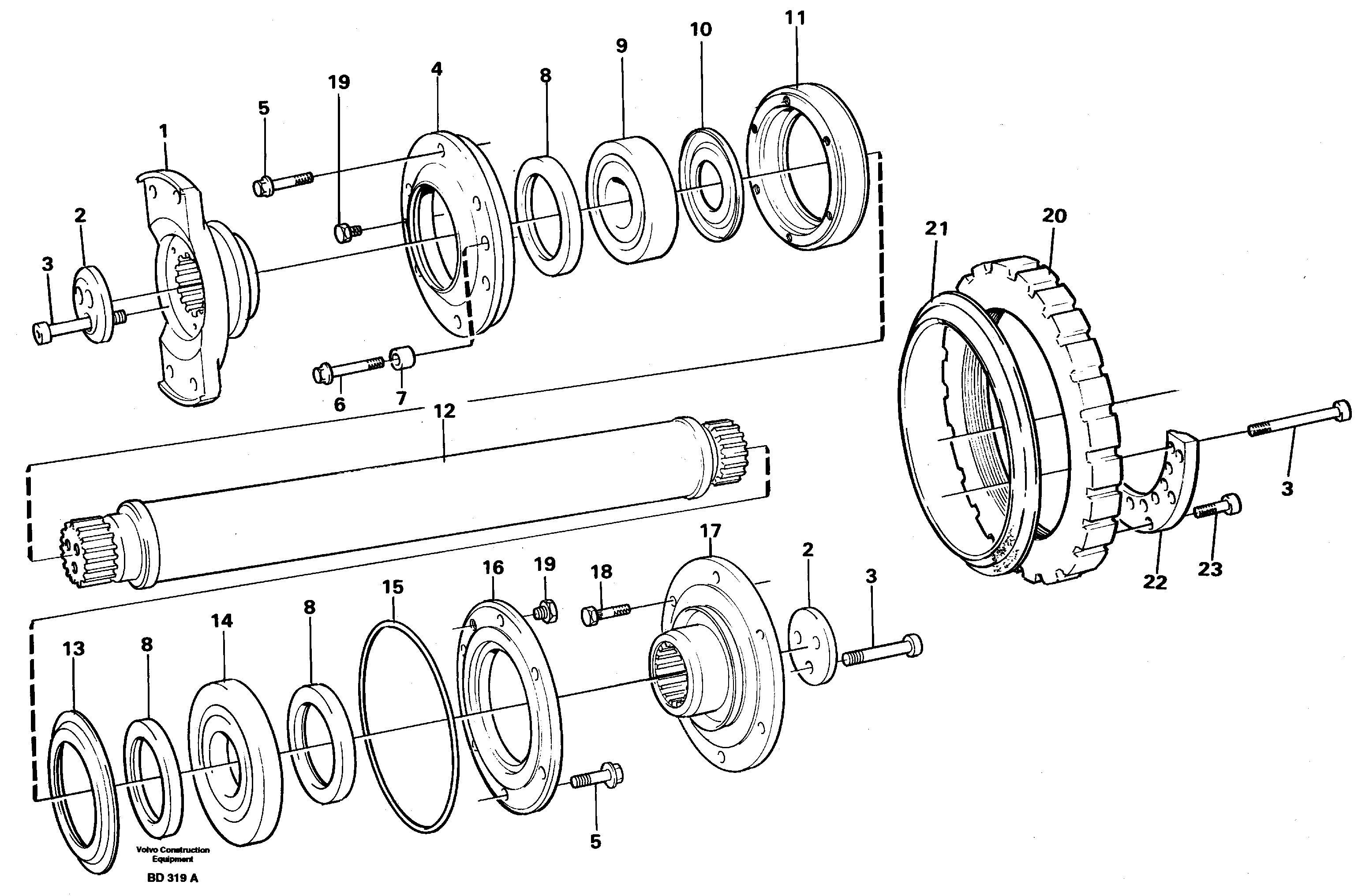 Intermediate shaft  SER NO 1301 -, SER NO 1305 - (USA) — volvo parts diagram