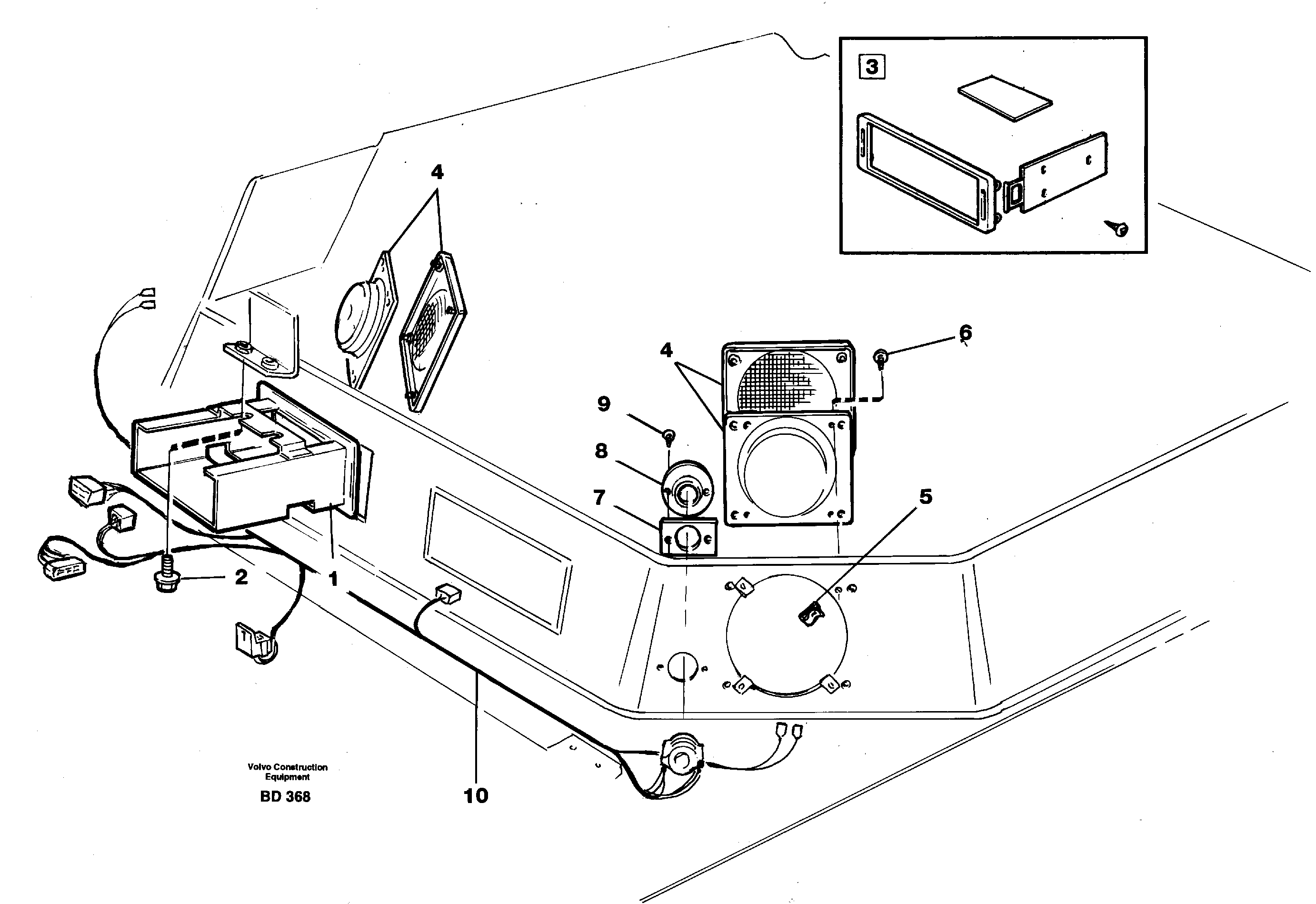 Radio bracket  93059 — volvo parts diagram