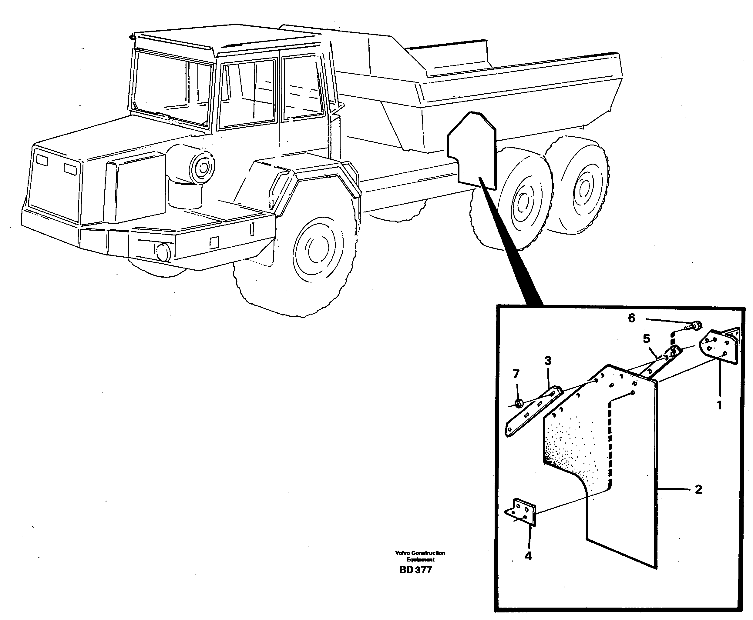 Mudflap, load unit  93042, STD USA — volvo parts diagram