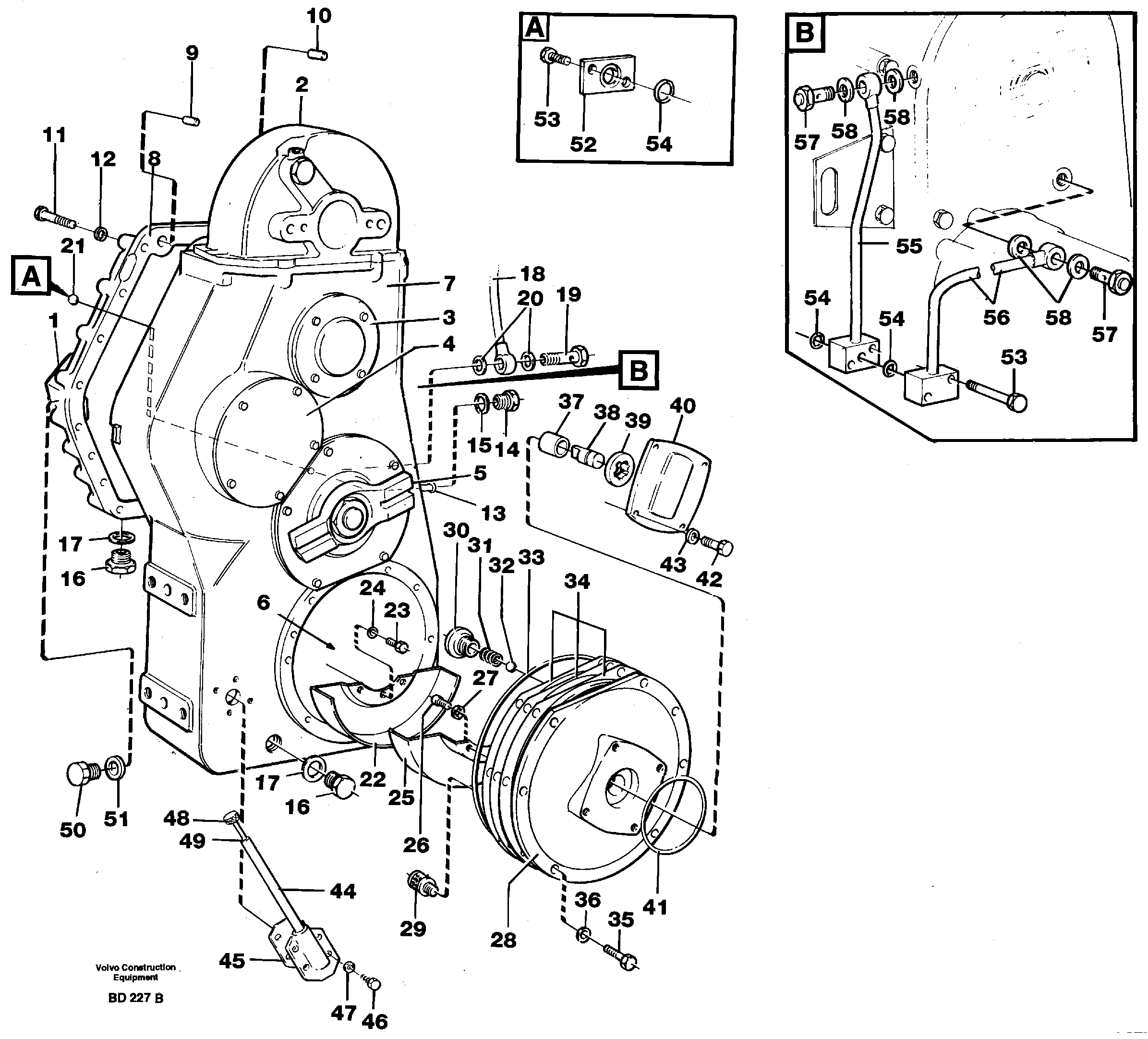 Transfer gear box — volvo parts diagram