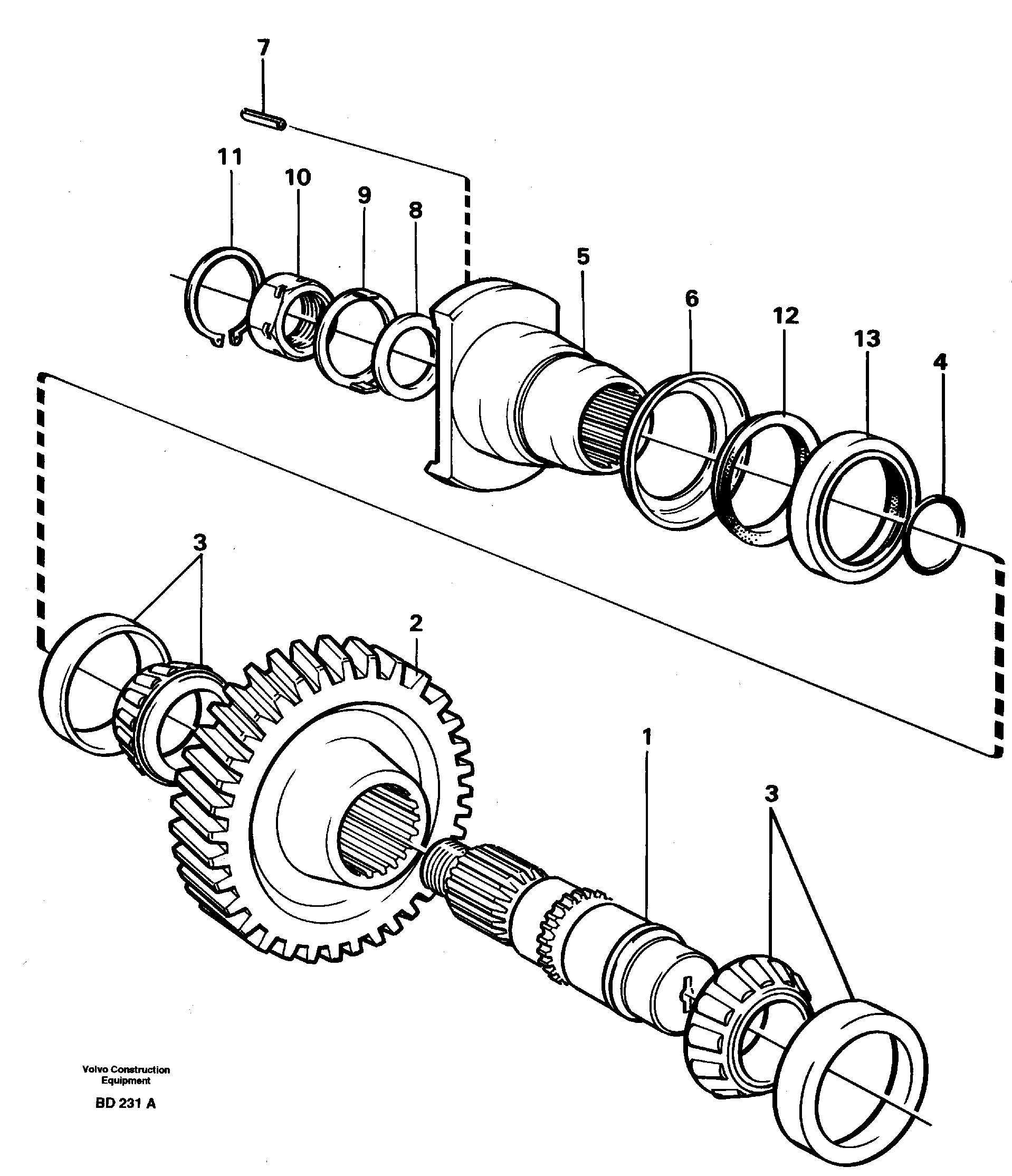 Lower shaft — volvo parts diagram