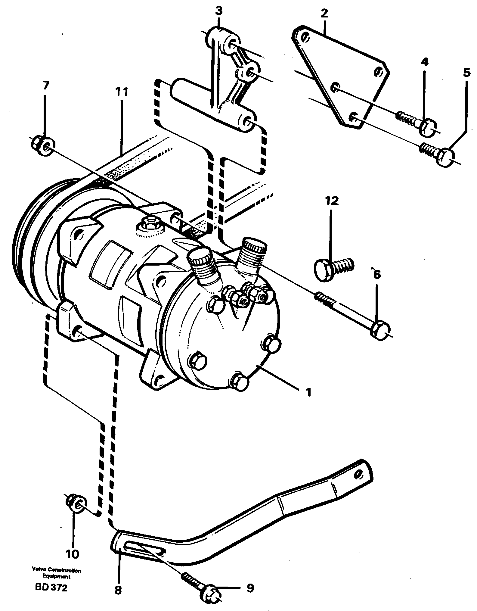 Compressor for cooling agent R134a with fitting parts.  93008 — volvo parts diagram
