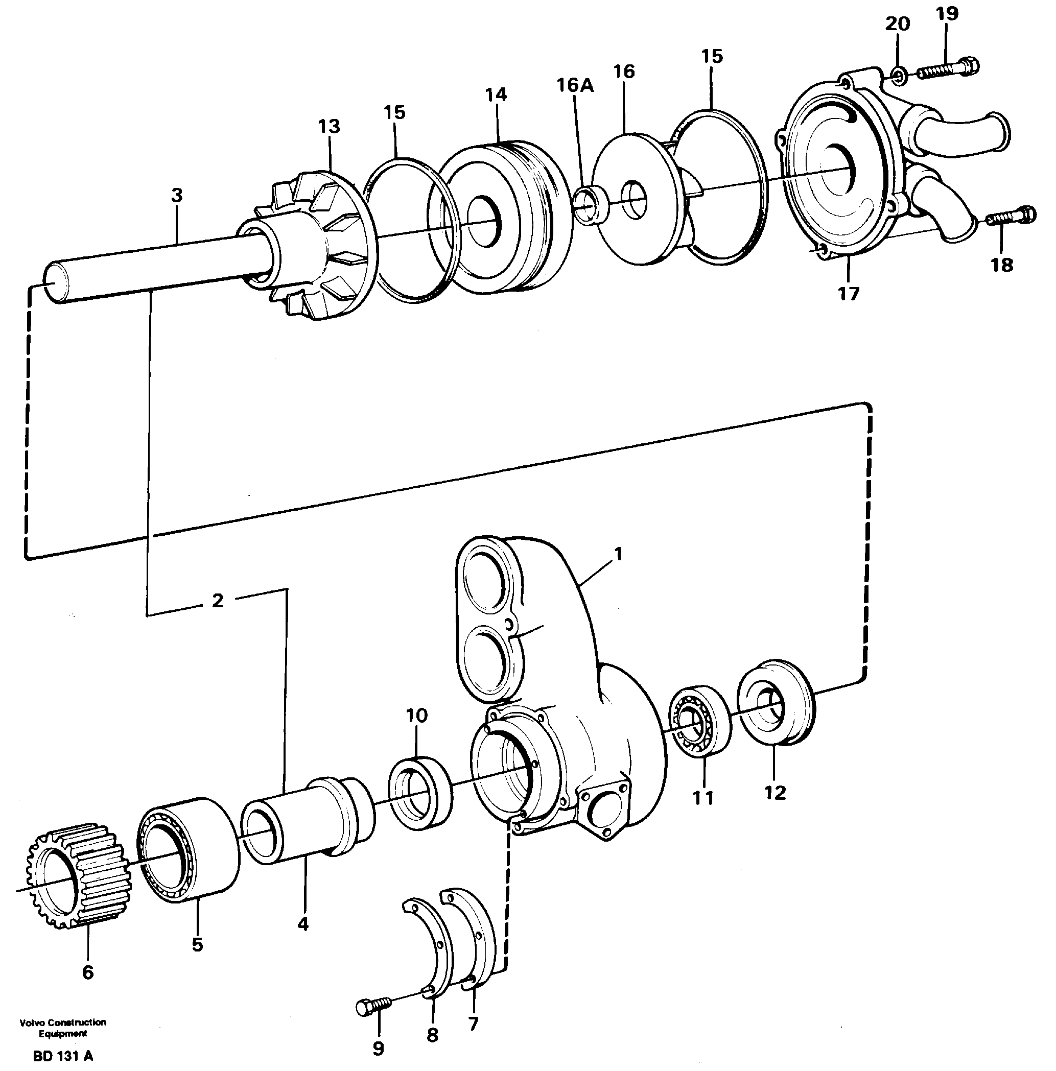 Water pump  TD102KFE, ENG - 272904, 92238 — volvo parts diagram