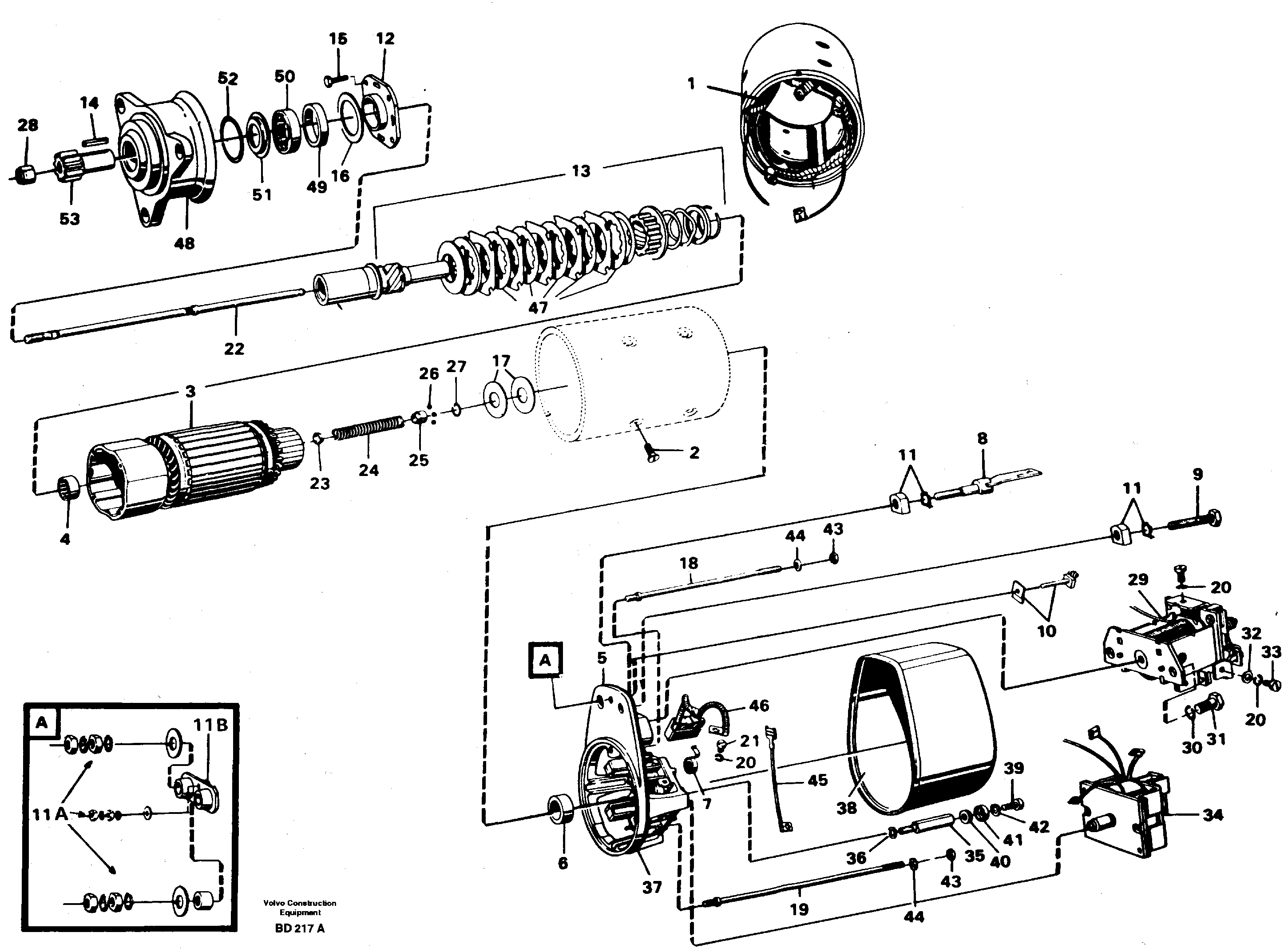 Starter motor — volvo parts diagram