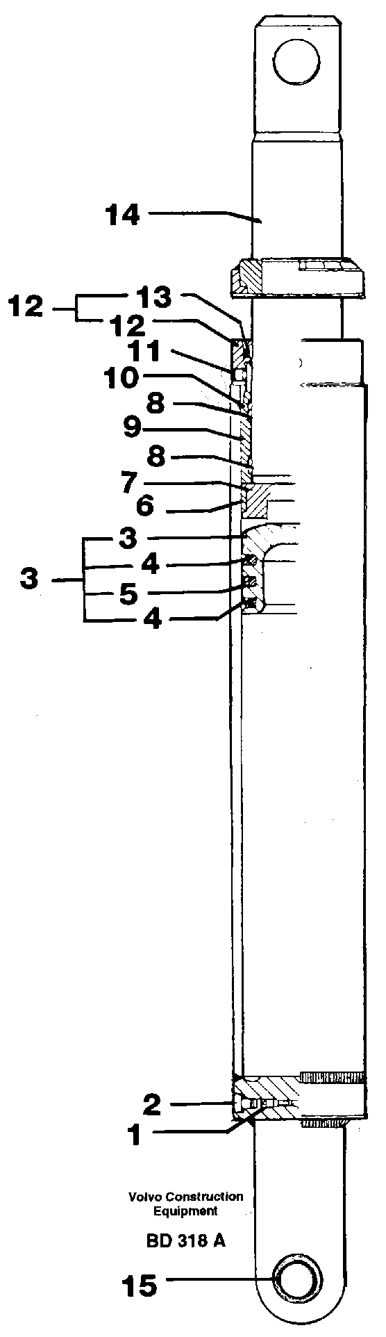 Gas spring  92074 — volvo parts diagram