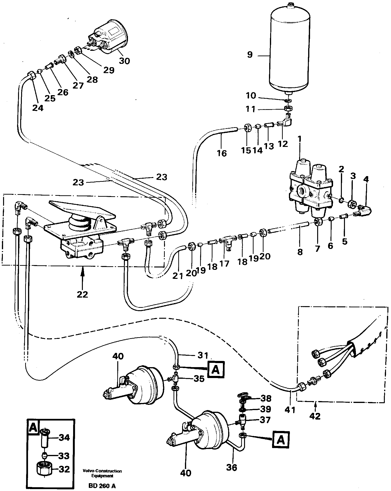 Brake system tractor — volvo parts diagram