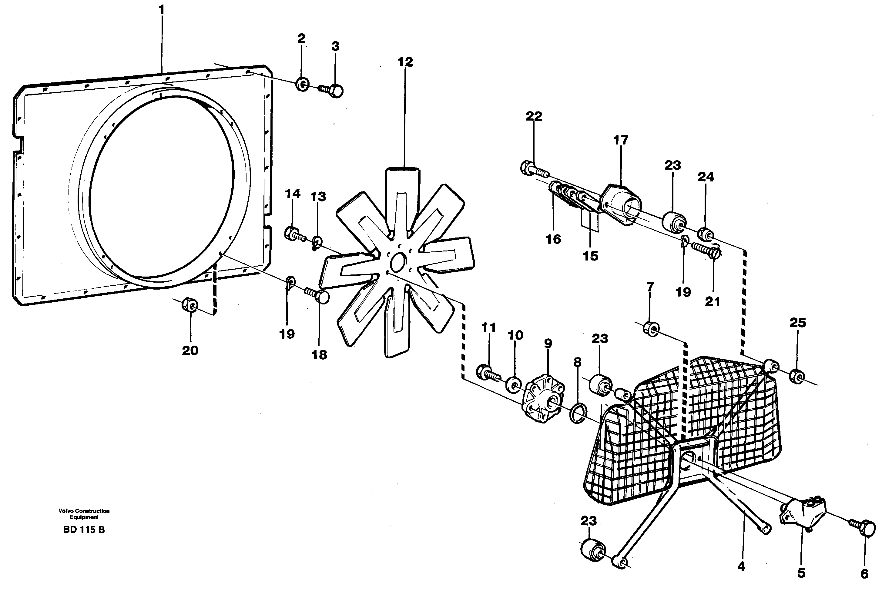 Fan and fan shroud — volvo parts diagram