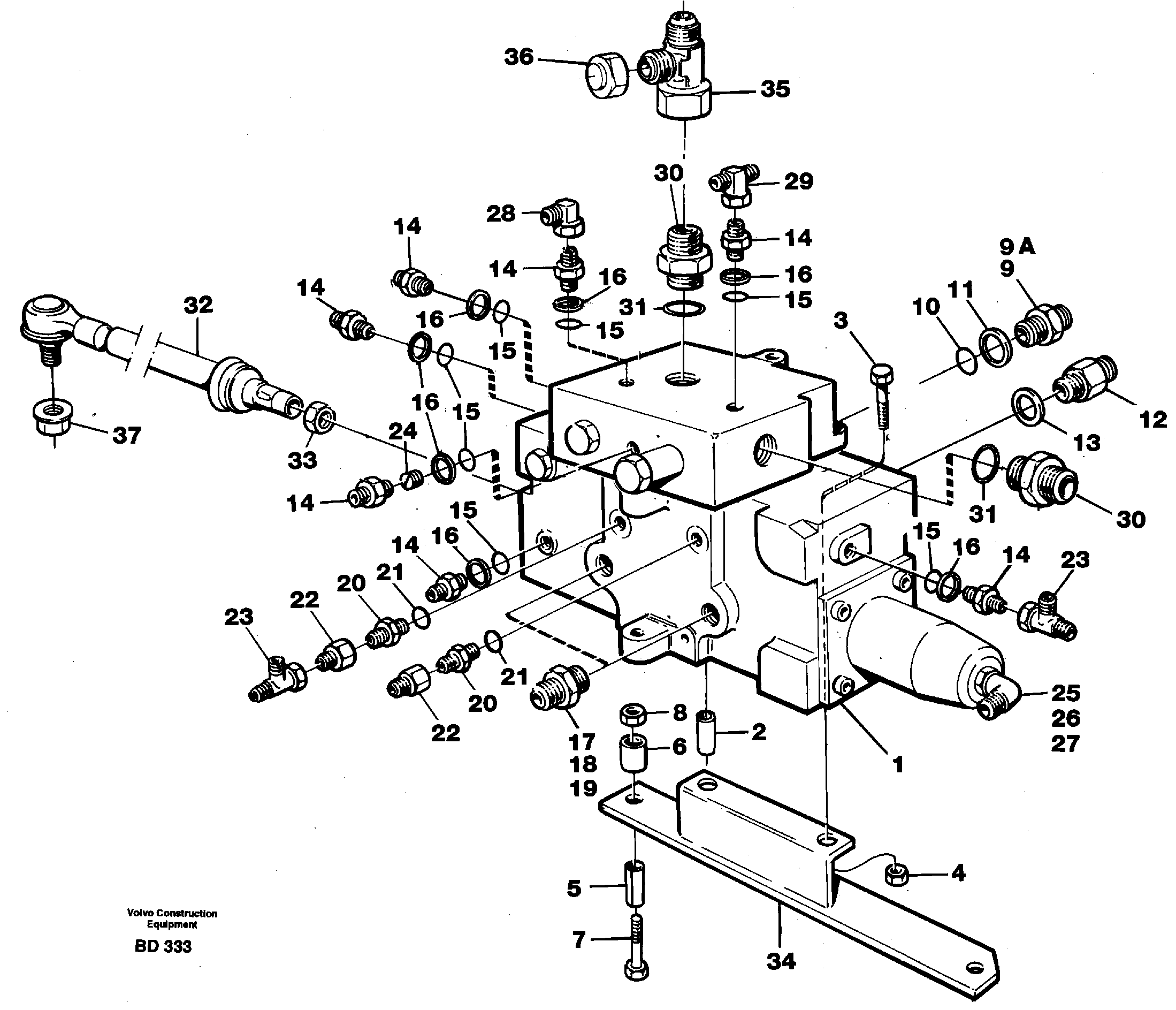 Control valve with fitting parts — volvo parts diagram
