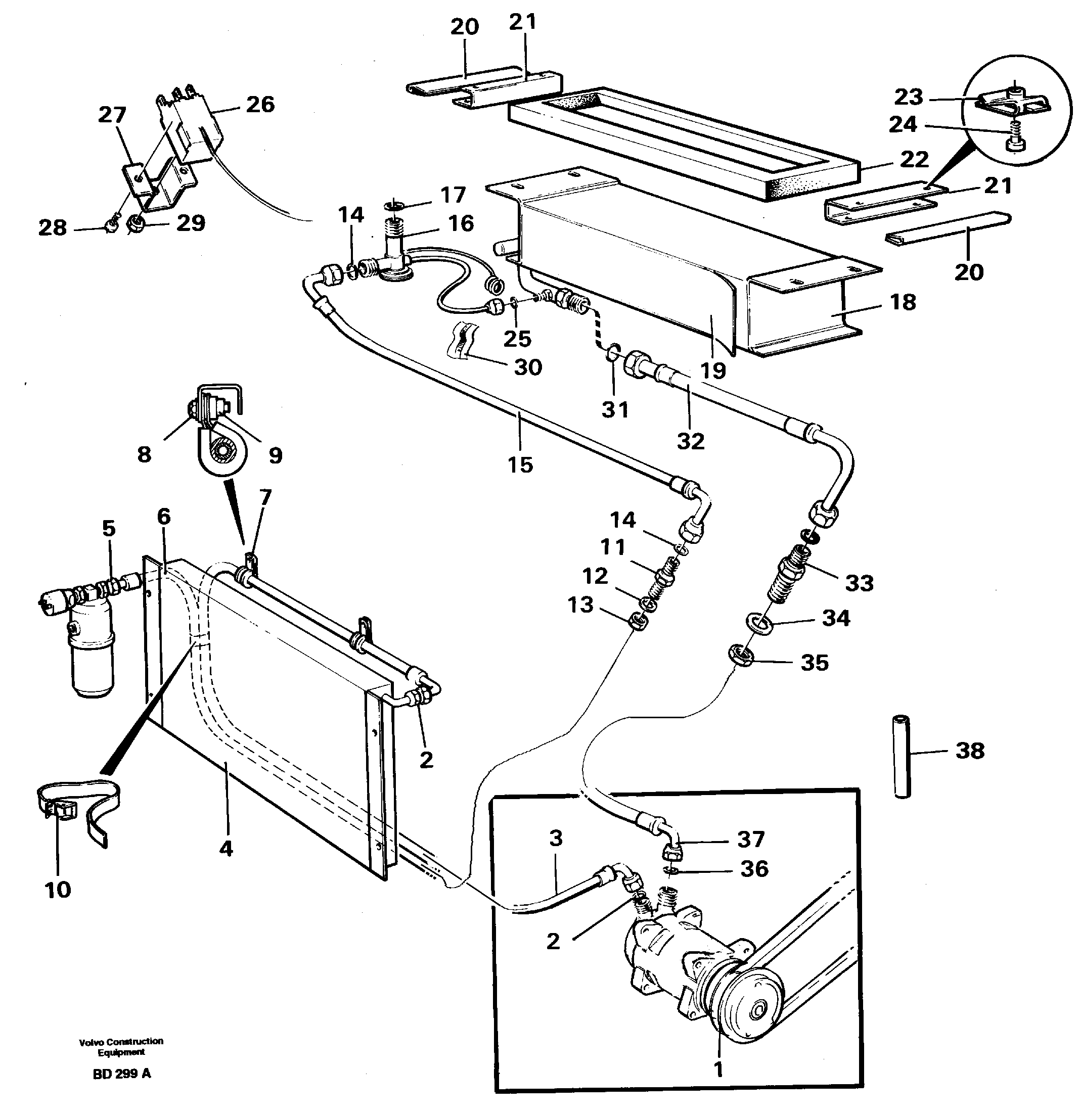 Air-conditioning evaporator  91331 — volvo parts diagram