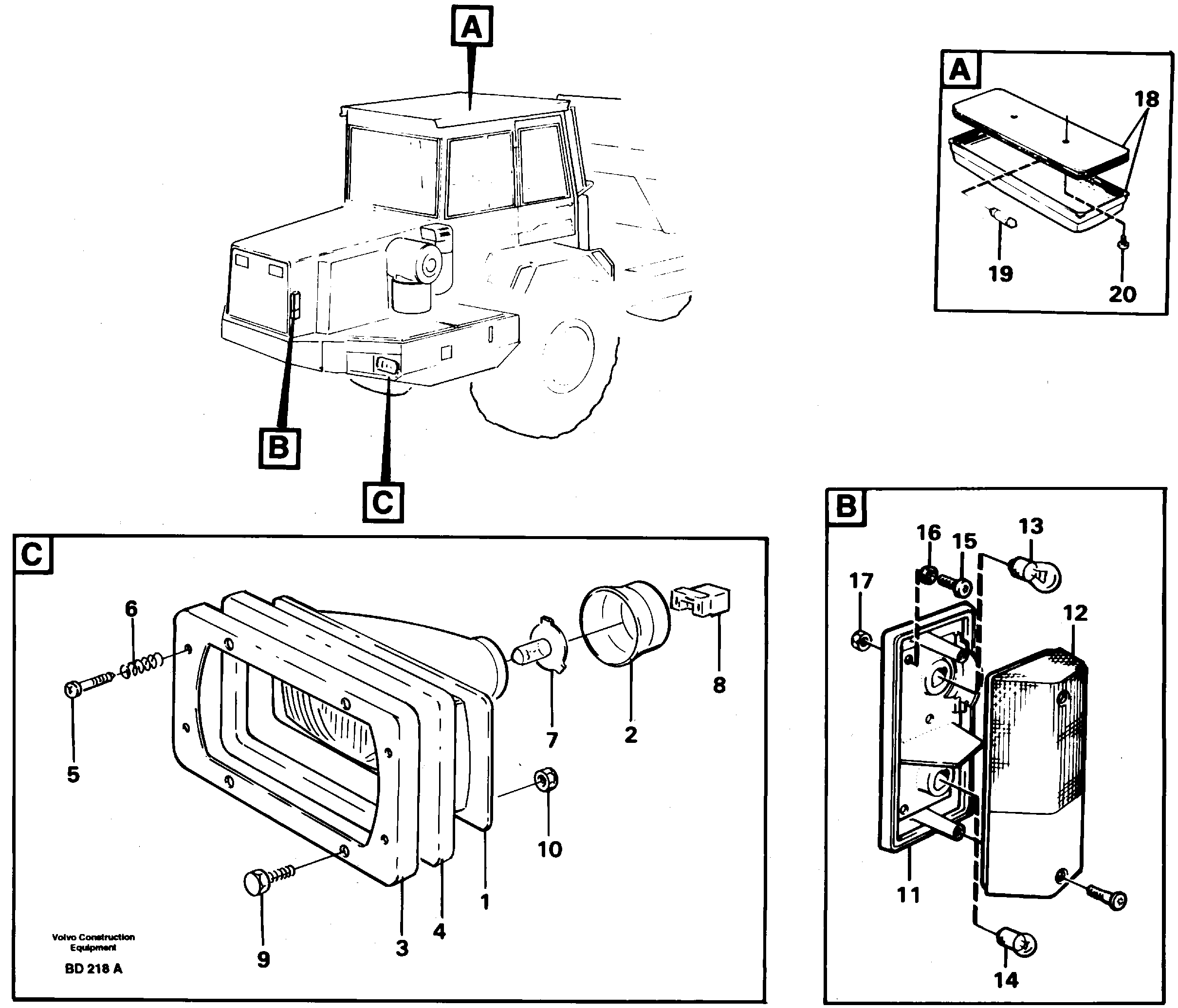 Front lighting — volvo parts diagram