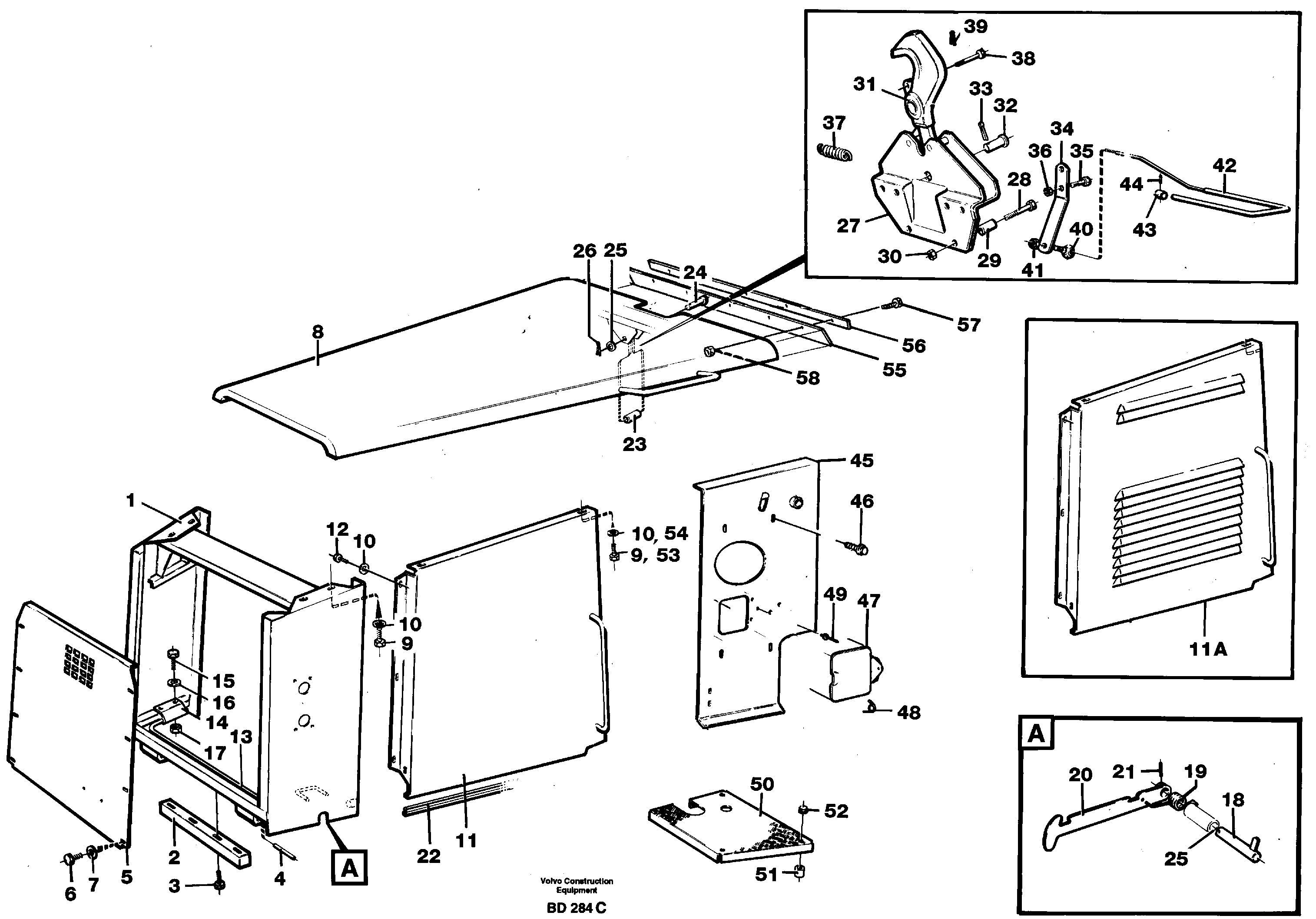 Engine hood — volvo parts diagram