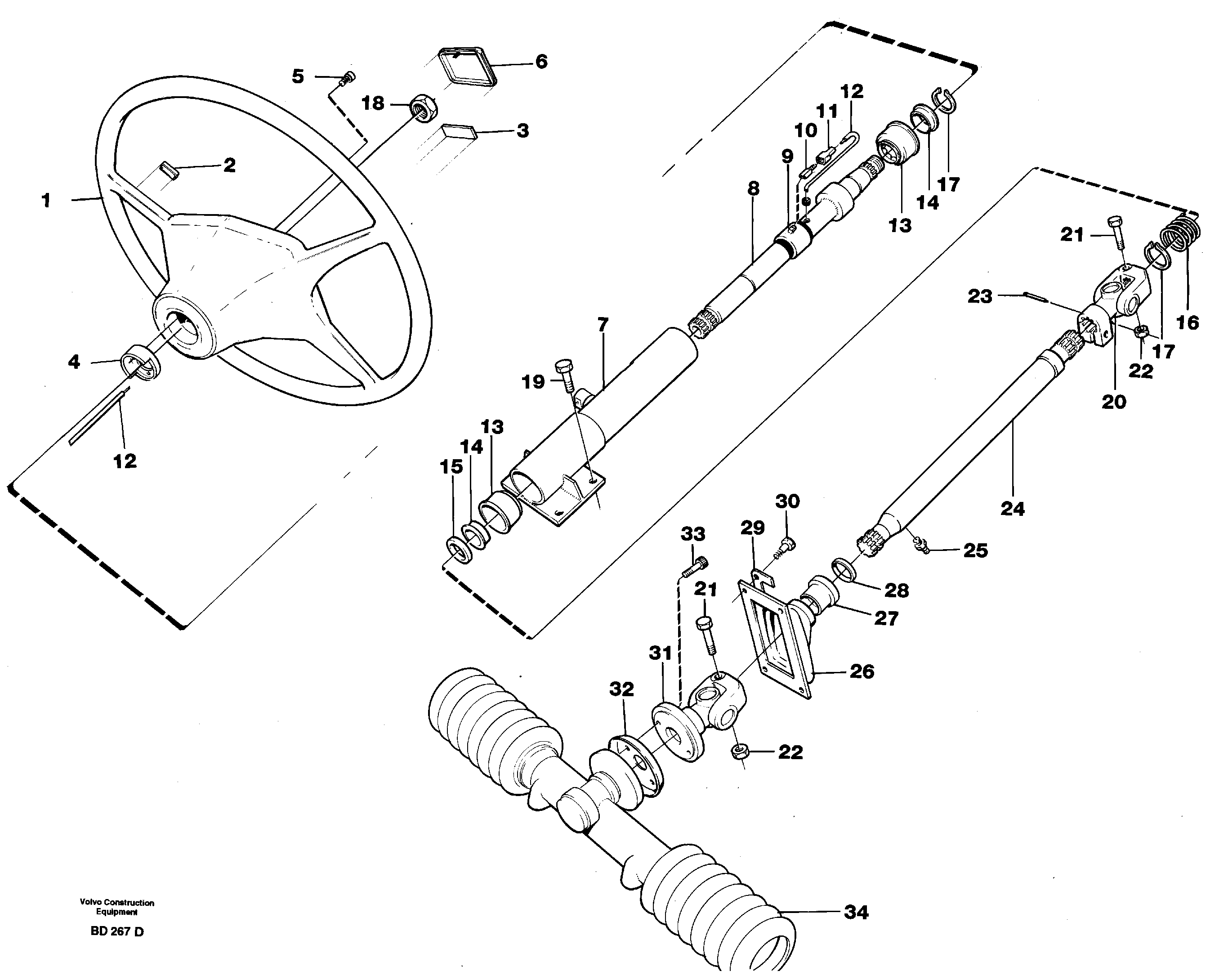 Steering gear  CAB - 1705 — volvo parts diagram