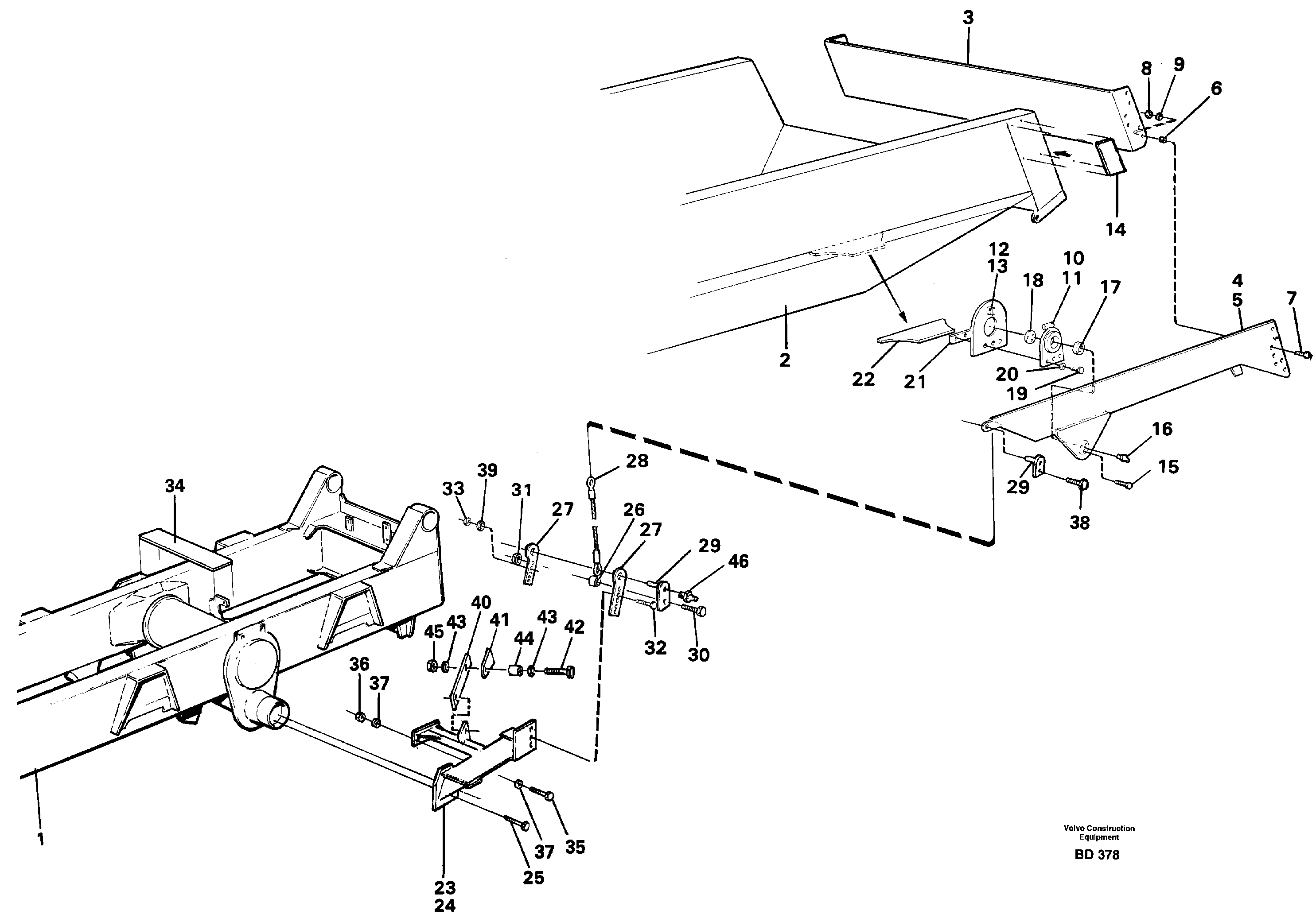 Overhung tailgate  92375, SER NO - 1300 — volvo parts diagram
