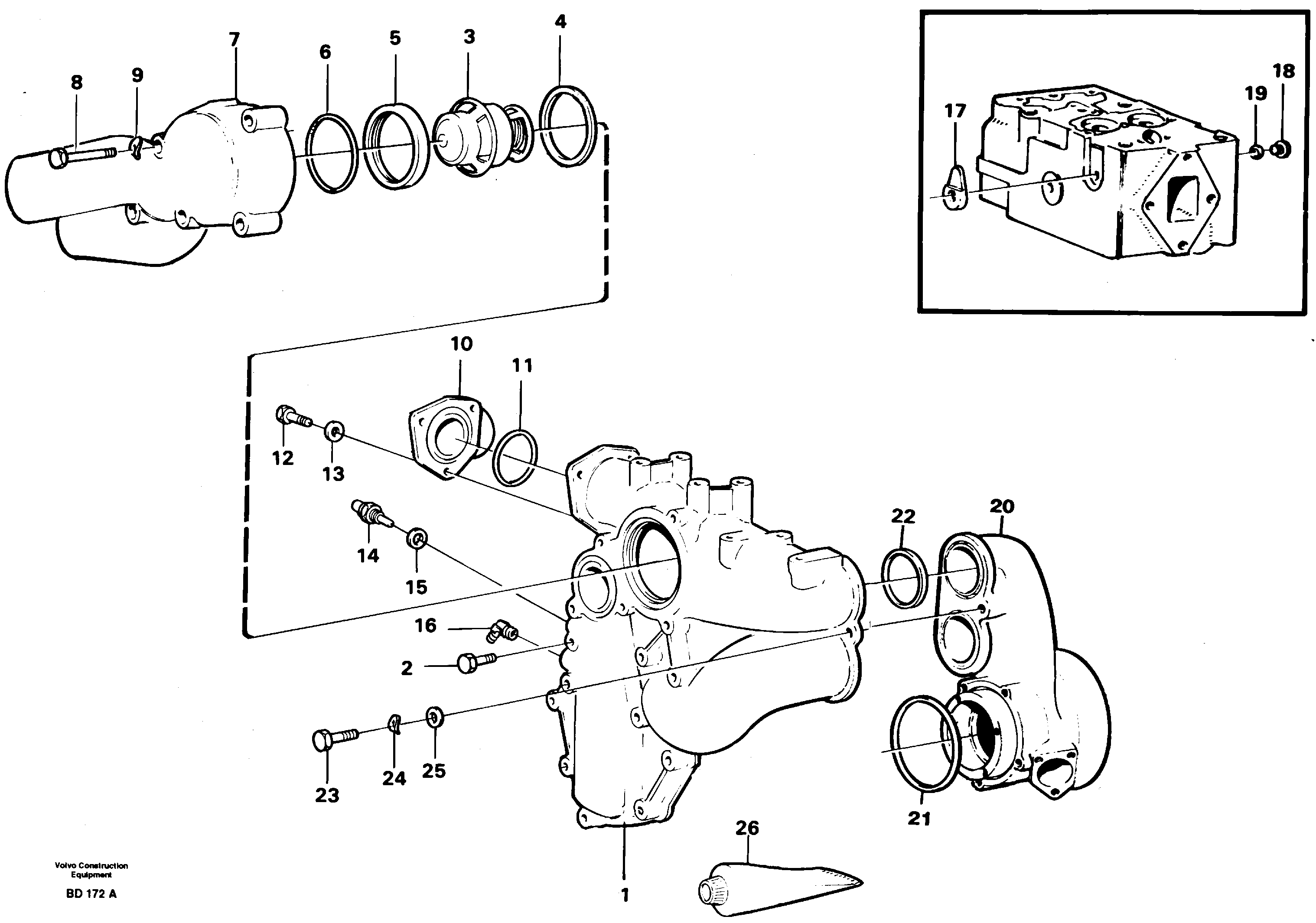 Thermostat housing — volvo parts diagram