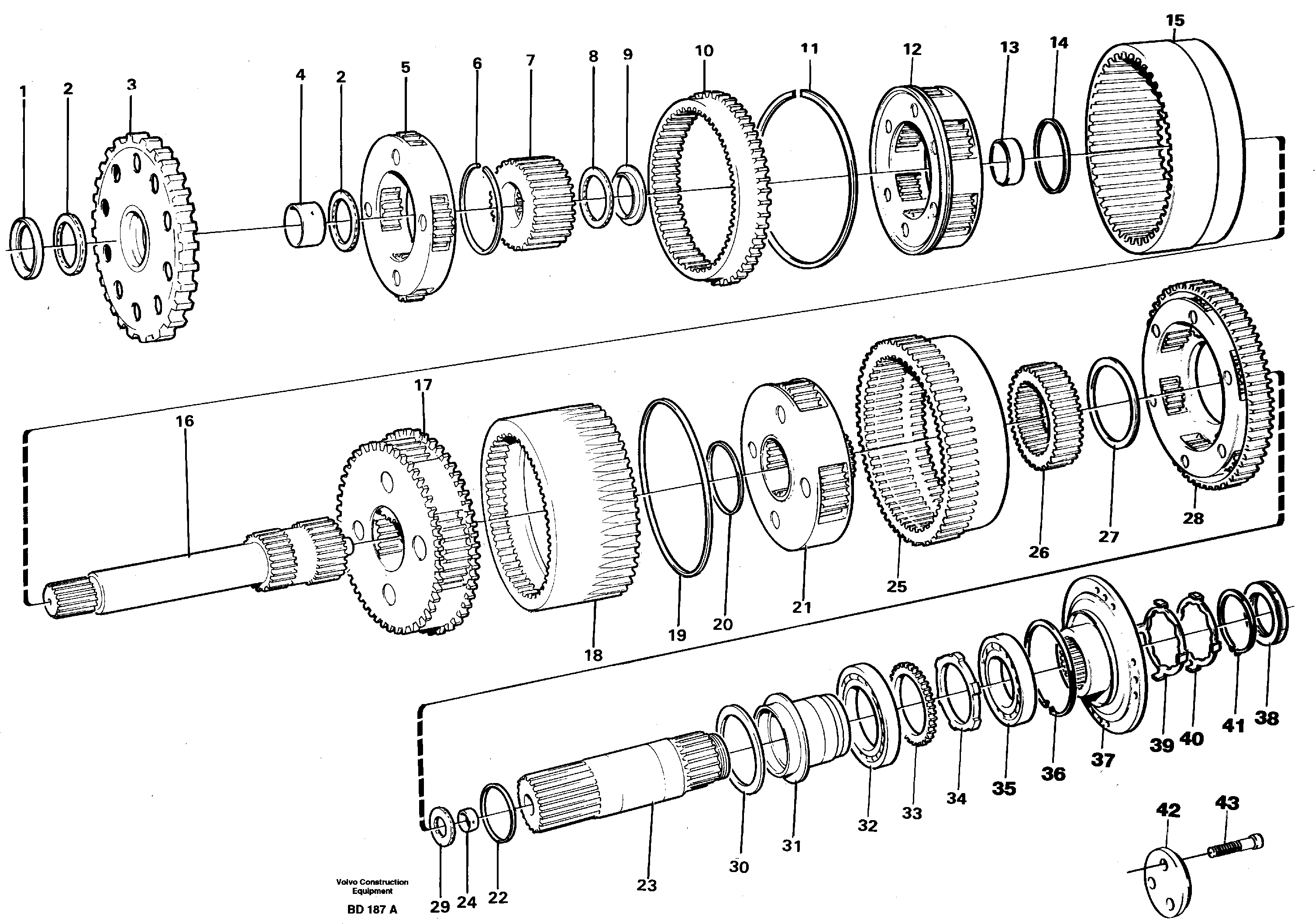 Planet kits and shafts — volvo parts diagram