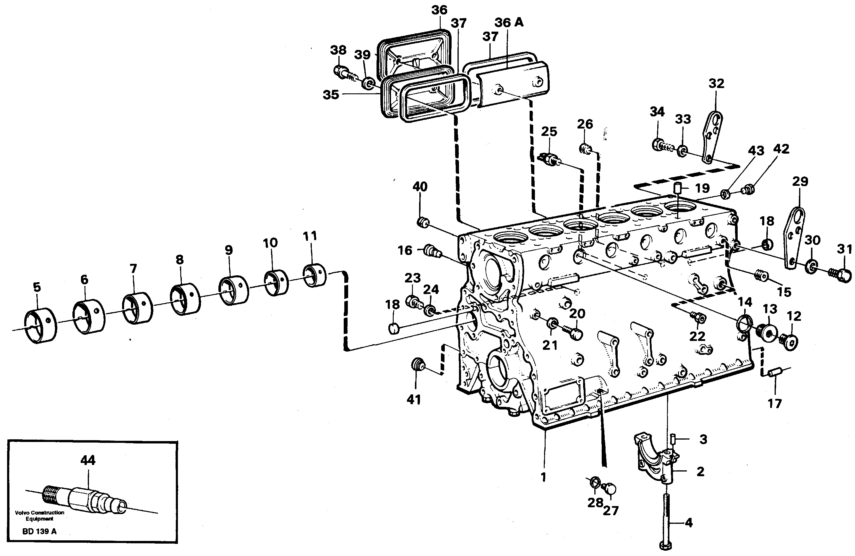Cylinder block — volvo parts diagram