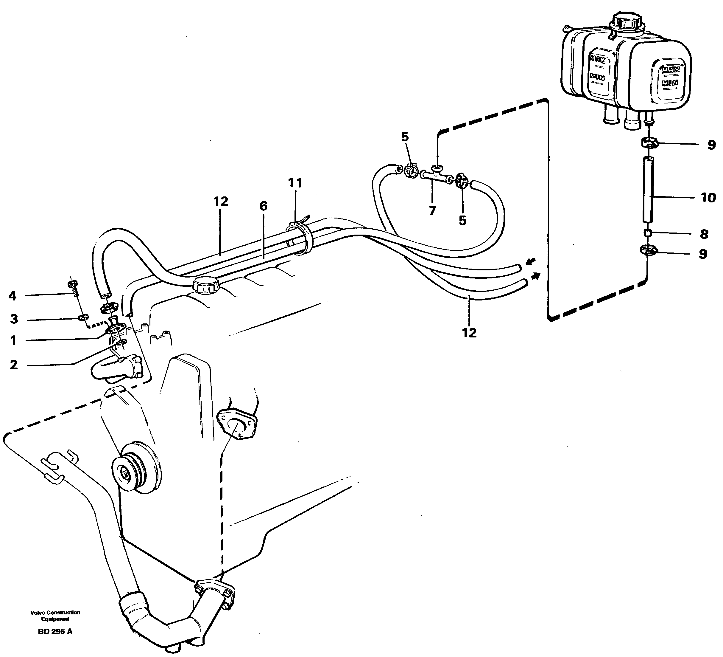Heating system hoses — volvo parts diagram