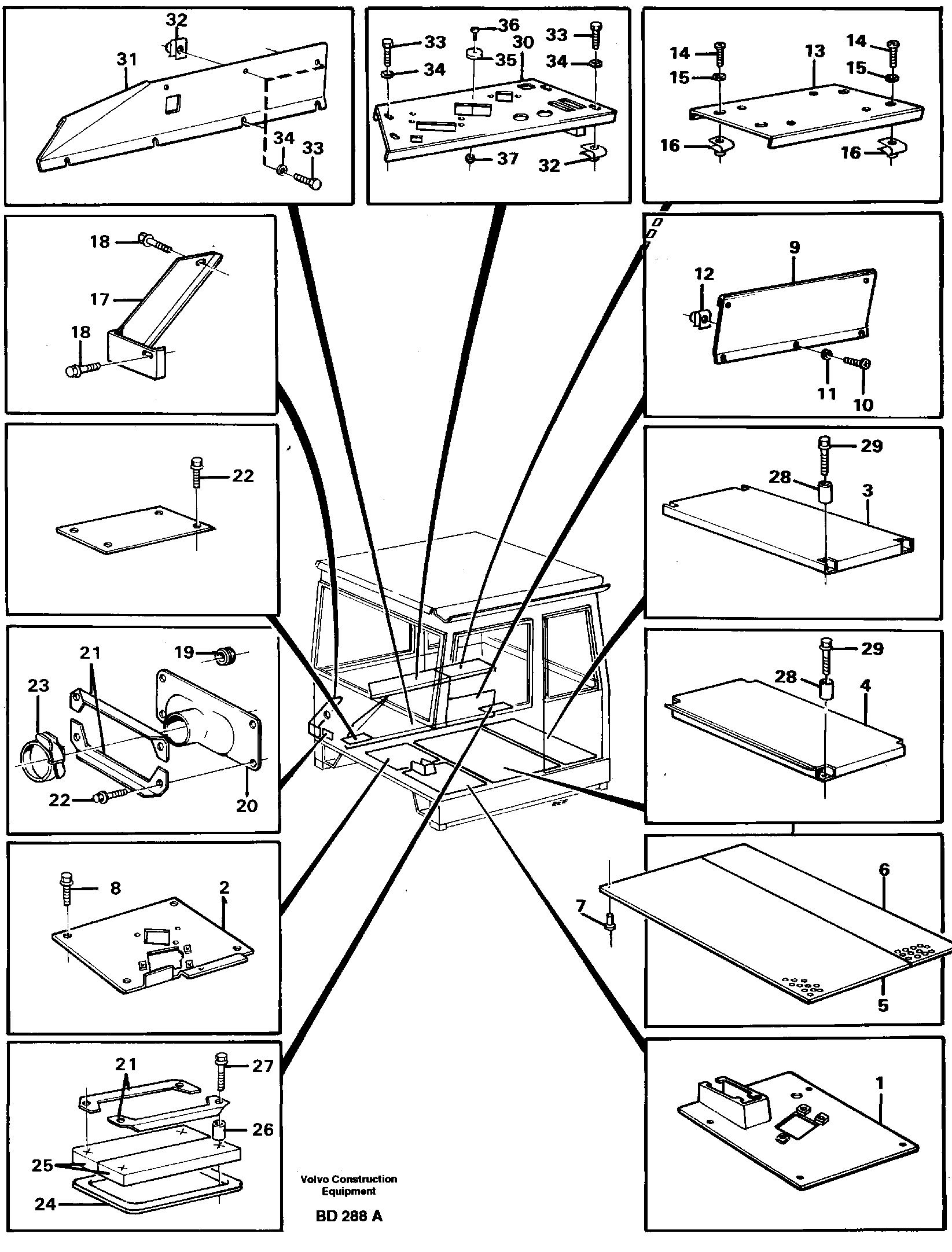 Floor panels and cover plates  CAB - 1705 — volvo parts diagram