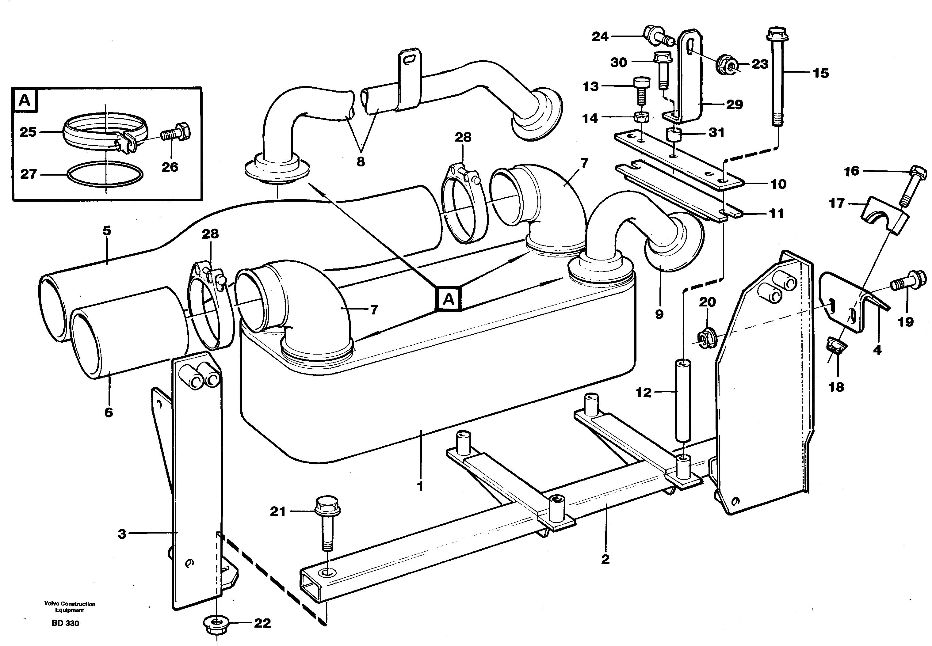 Heat exchanger  SER NO 1586 - — volvo parts diagram