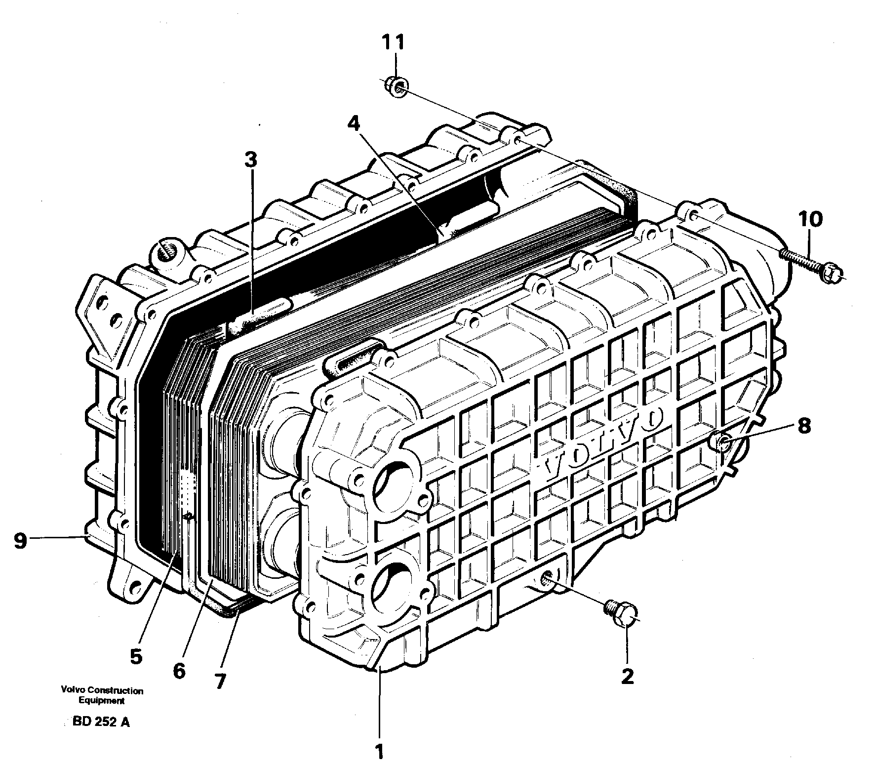 Oil cooler  SER NO - 1585 — volvo parts diagram