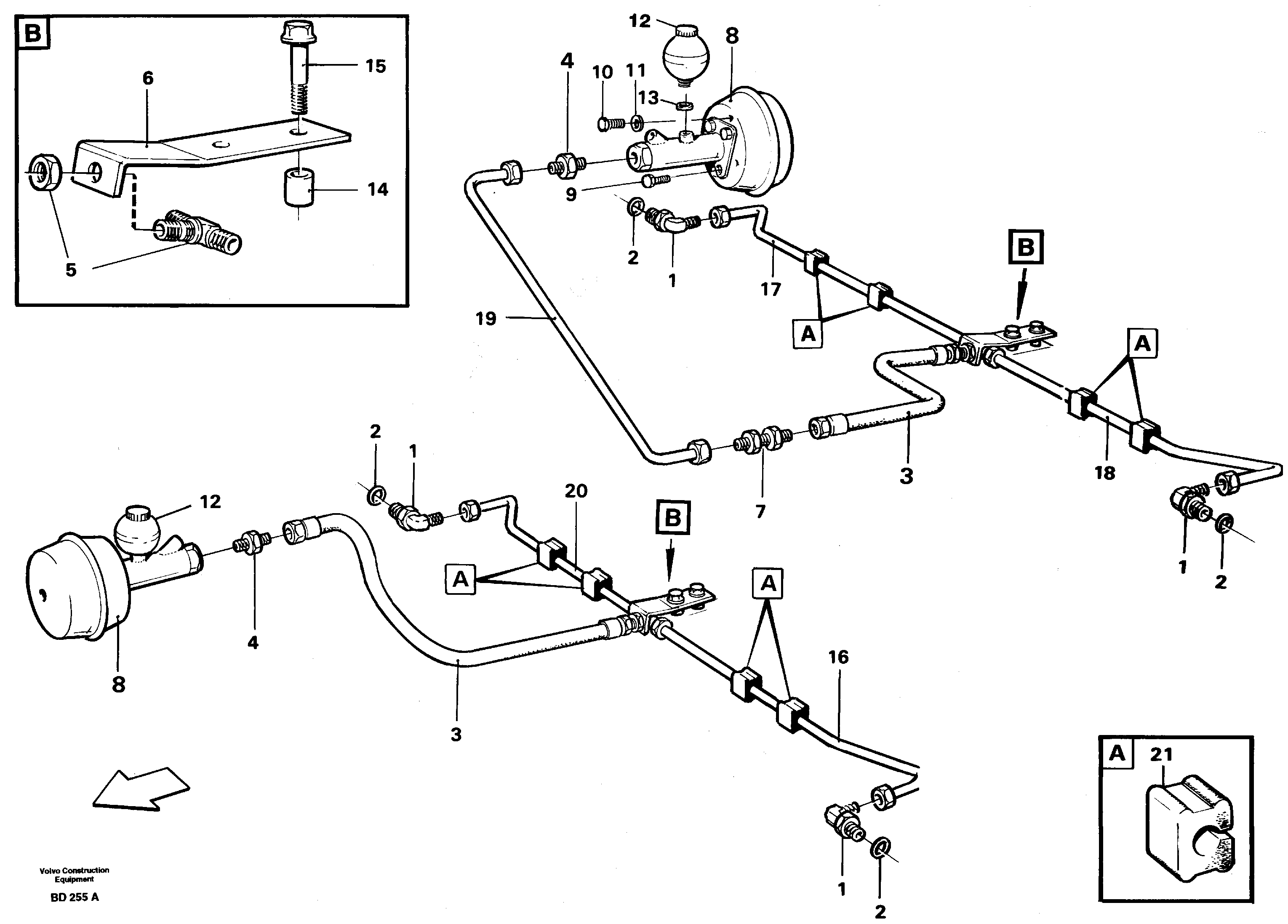 Hydraulic brake-system trailer  6 X 6 — volvo parts diagram