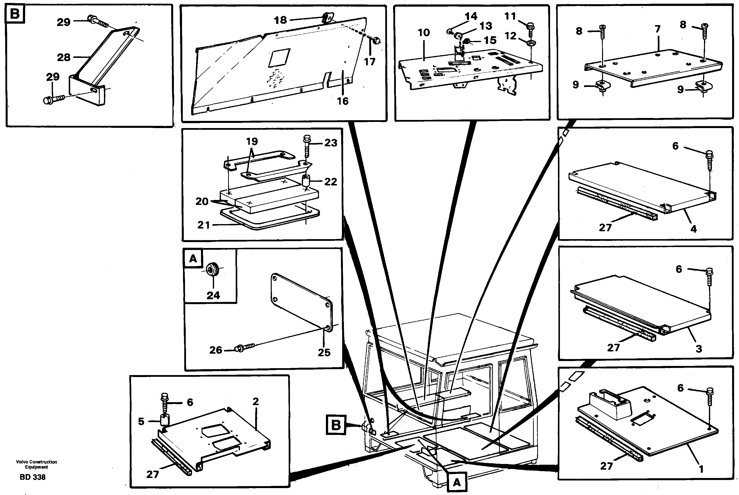 Floor panels and cover plates  CAB 1706 - — volvo parts diagram