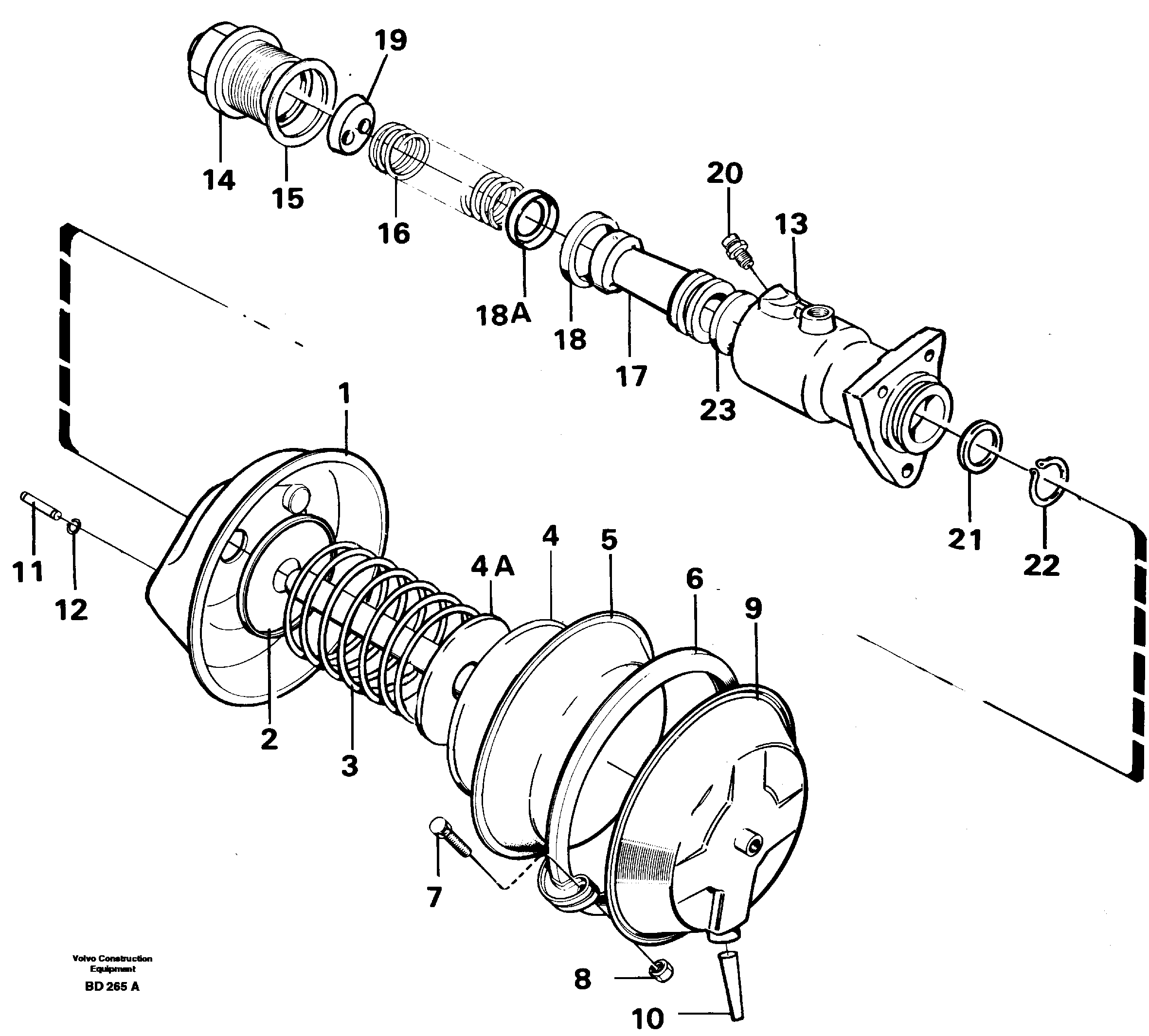 Brake servo — volvo parts diagram