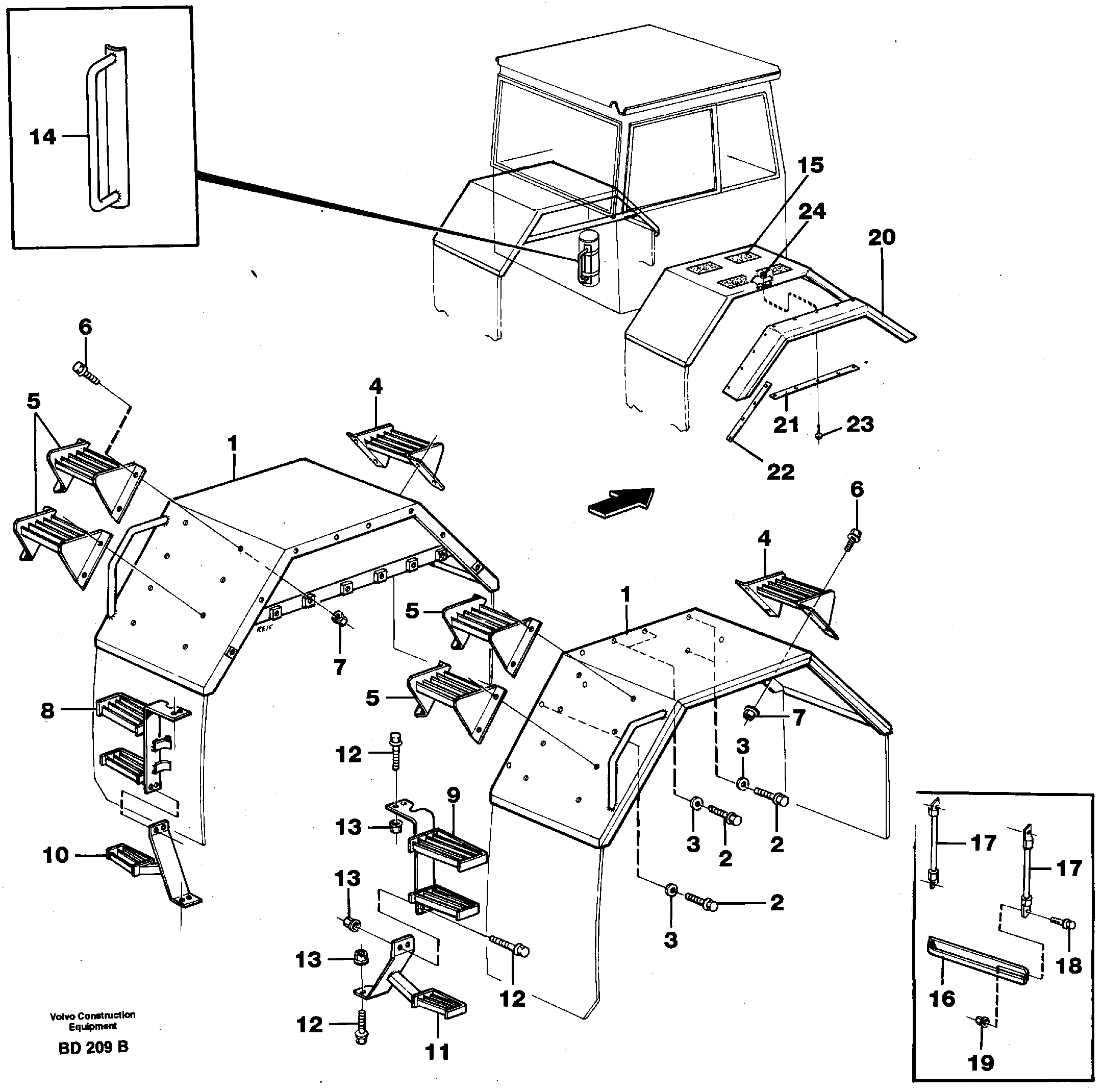 Mudguards and step — volvo parts diagram