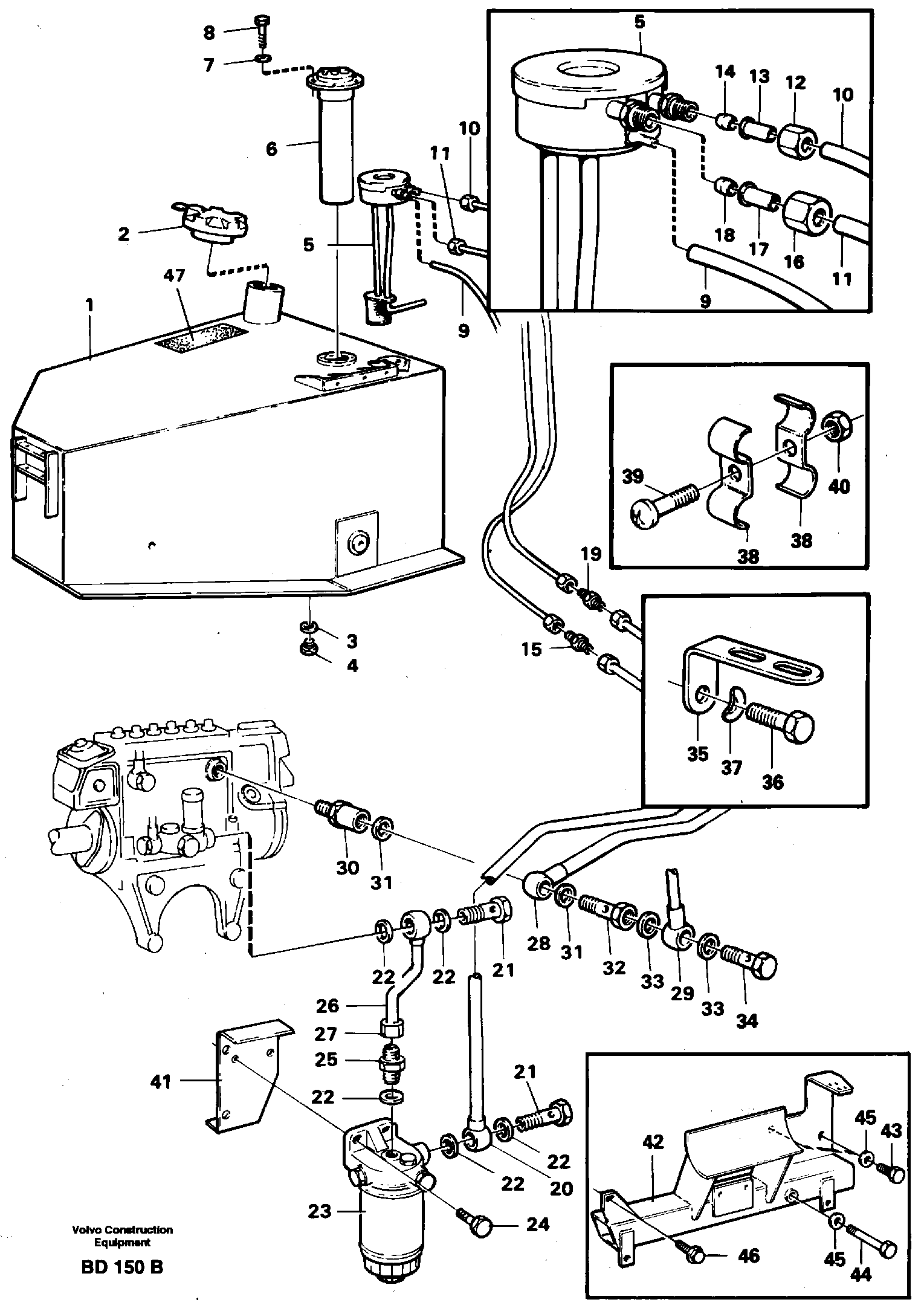 Fuel tank, fuel pipes — volvo parts diagram