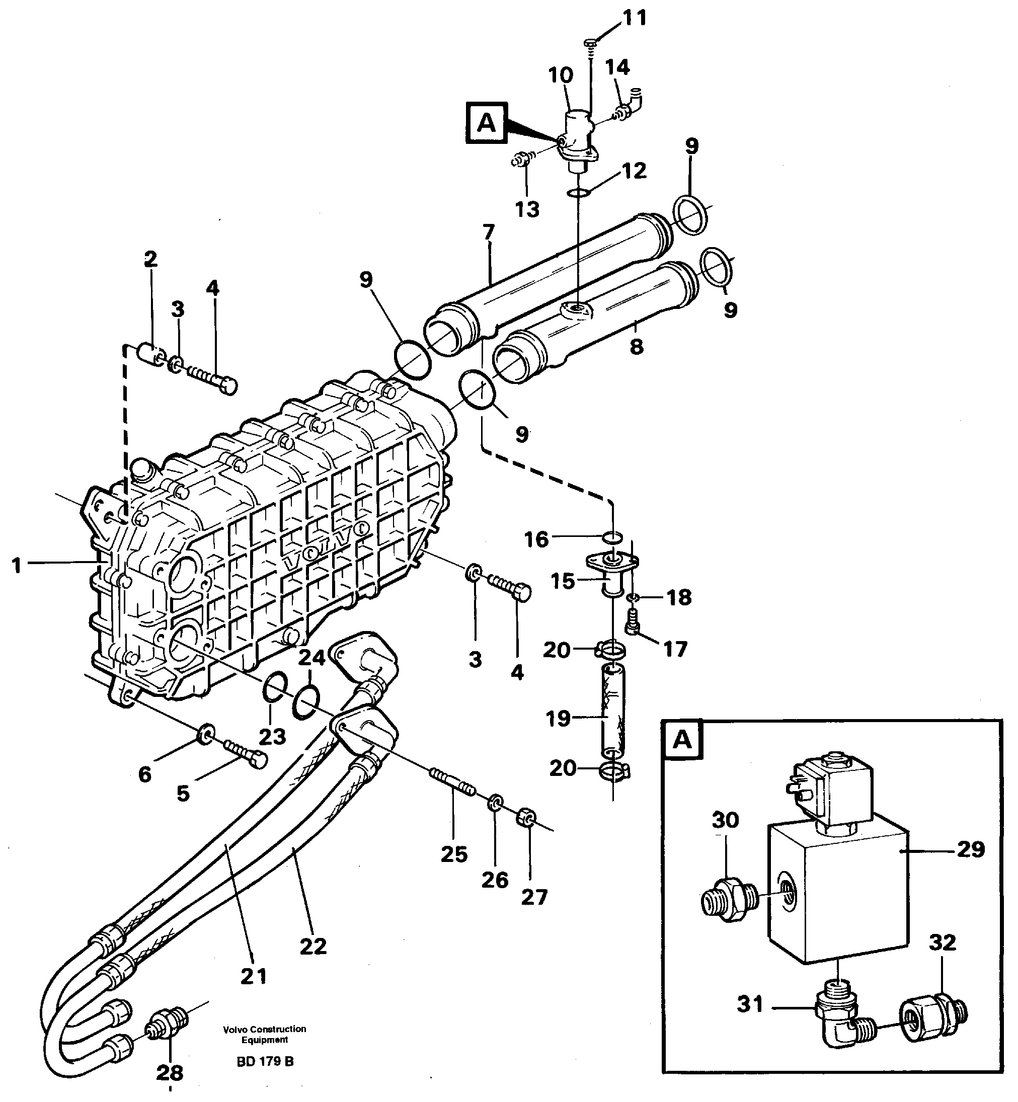 Oil cooler  SER NO - 1585 — volvo parts diagram