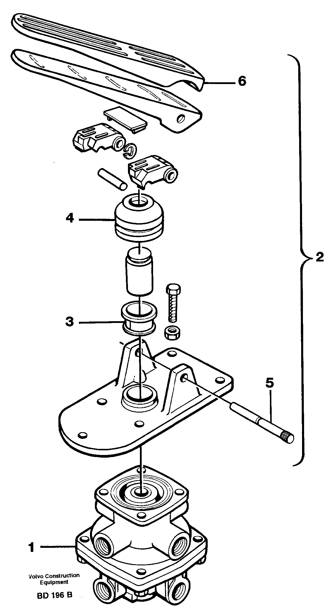 Footbrake valve — volvo parts diagram