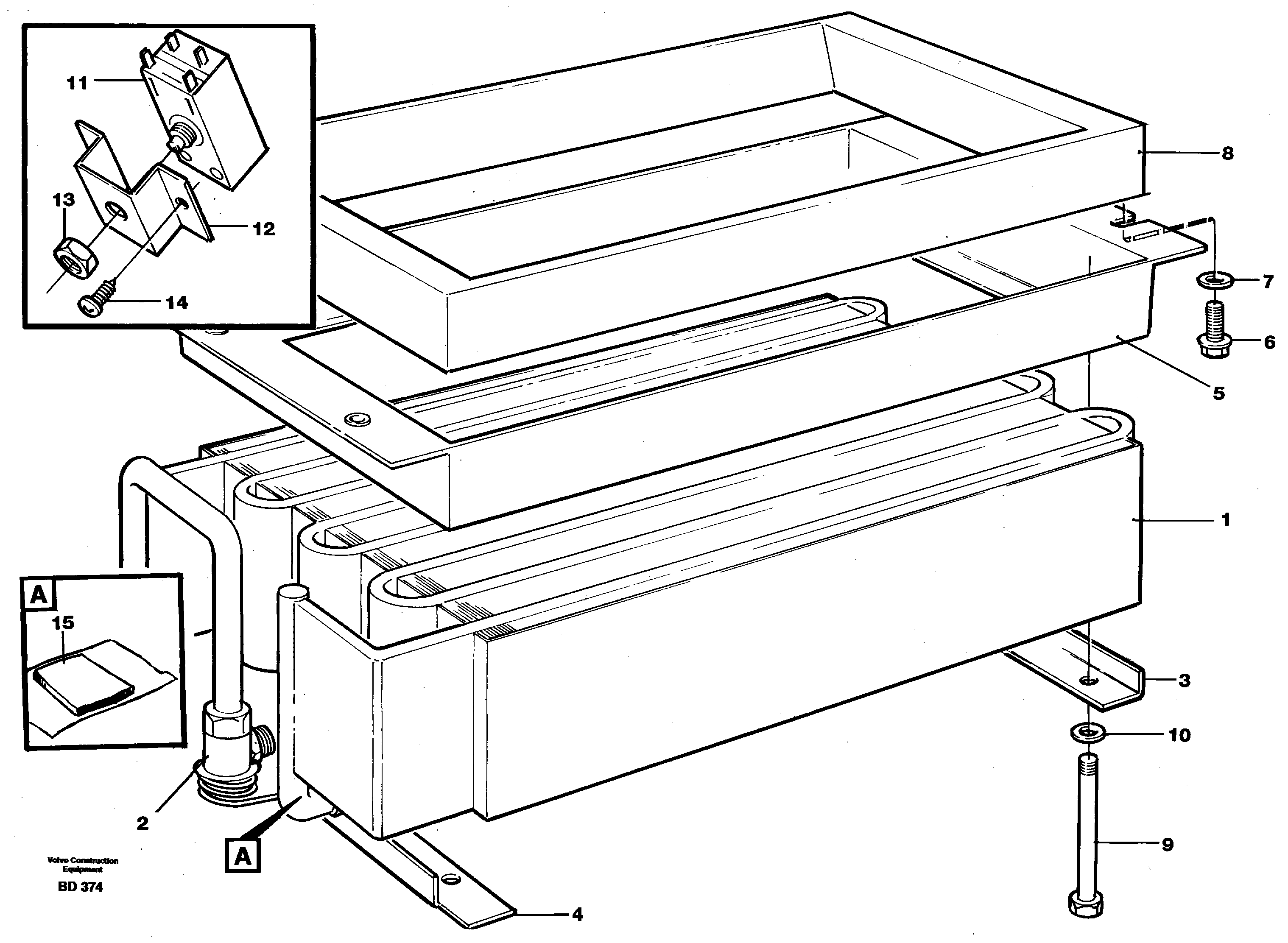 Evaporator with fitting parts  93008 — volvo parts diagram