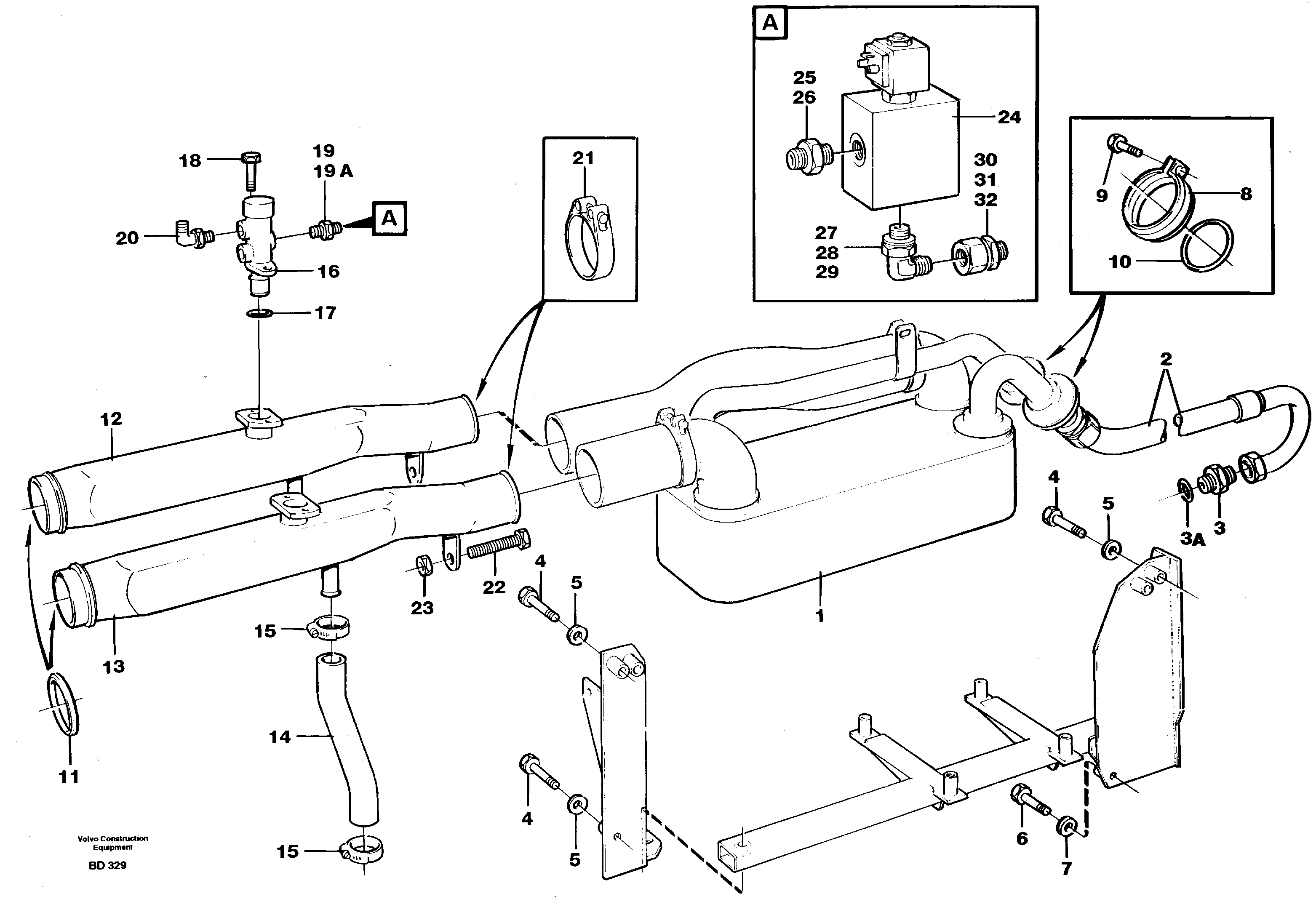 Oil cooler  SER NO 1586 - — volvo parts diagram