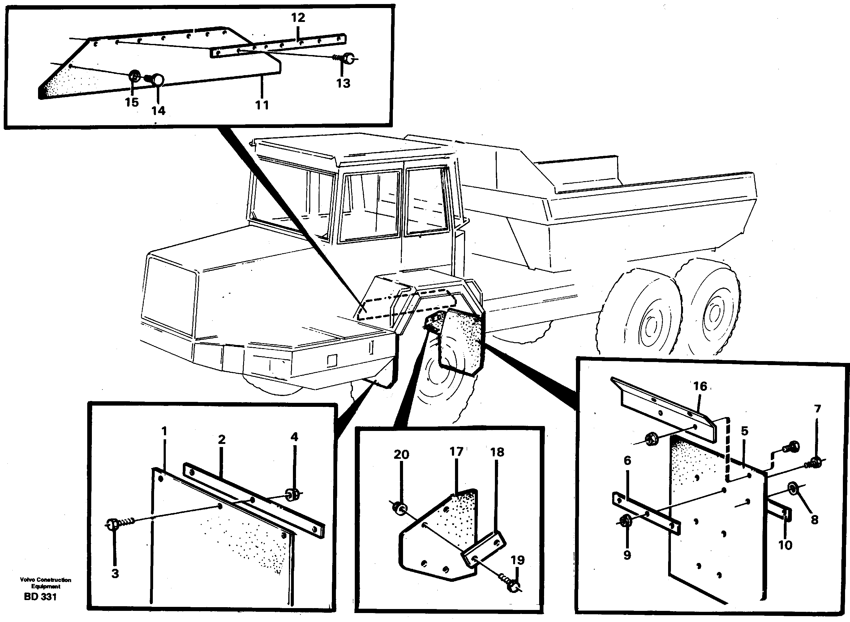 Mudflap, motor unit — volvo parts diagram