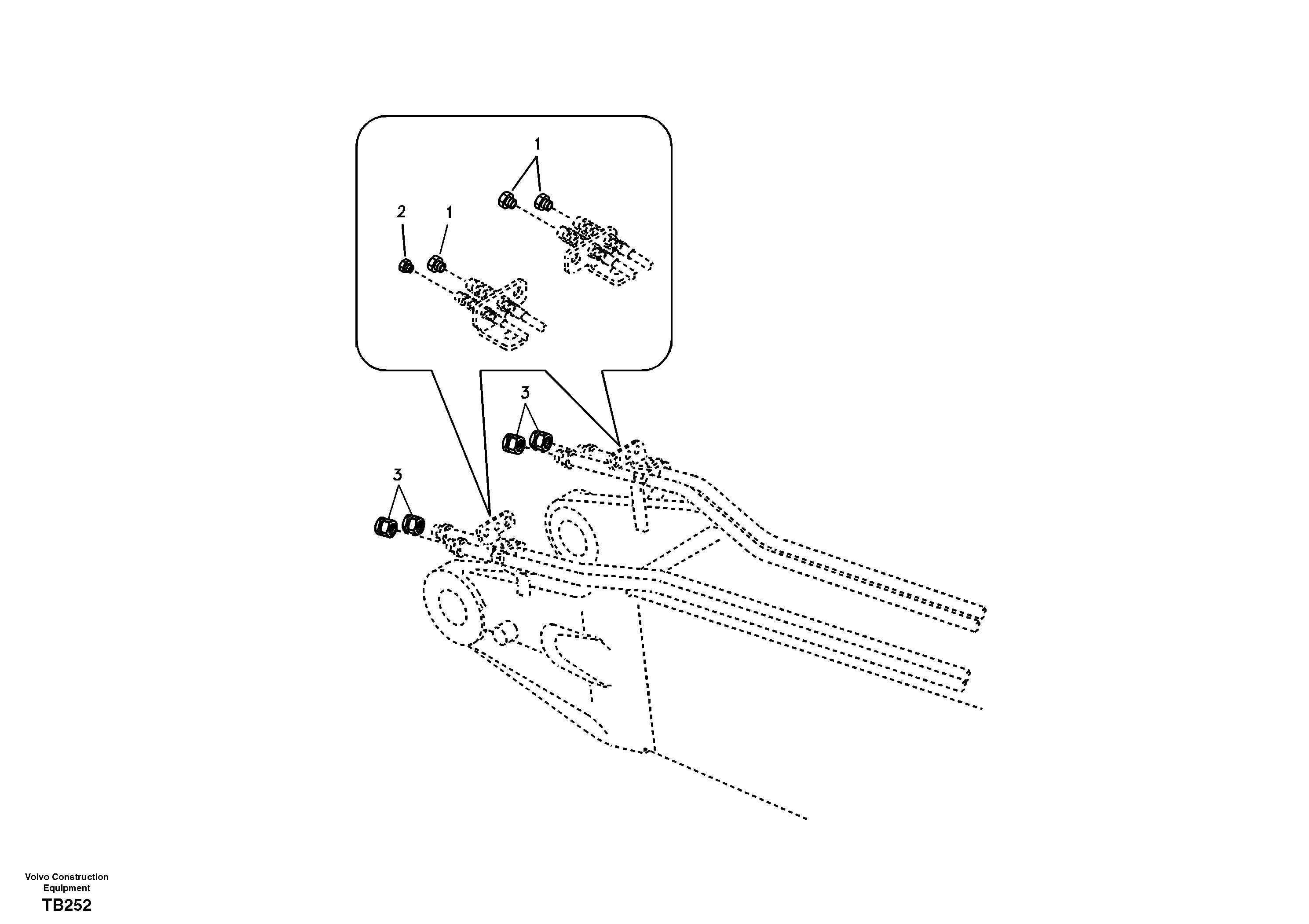 Working hydraulic, hydraulic plugs for no dipper arm — volvo parts diagram