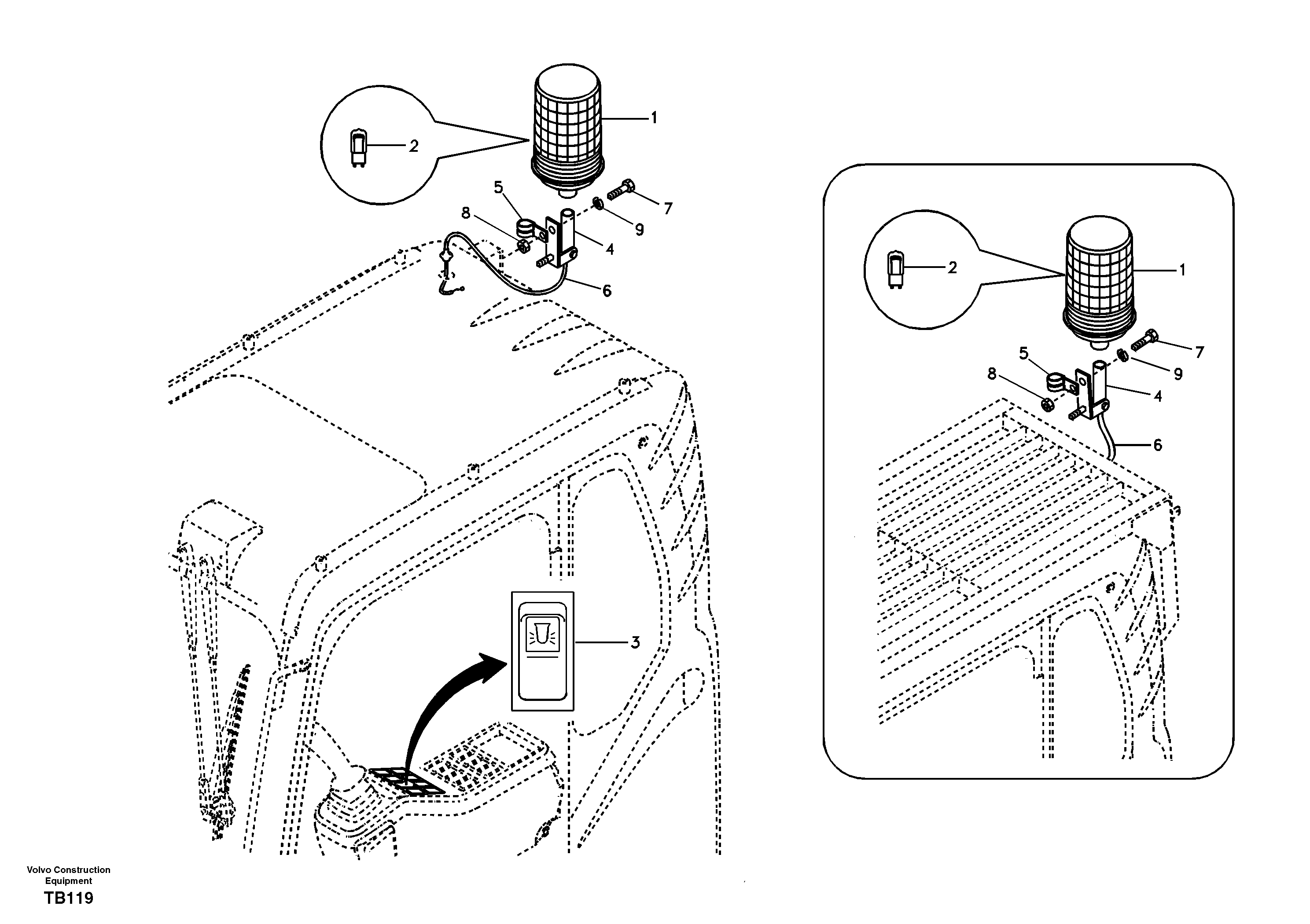 Rotating beacon — volvo parts diagram