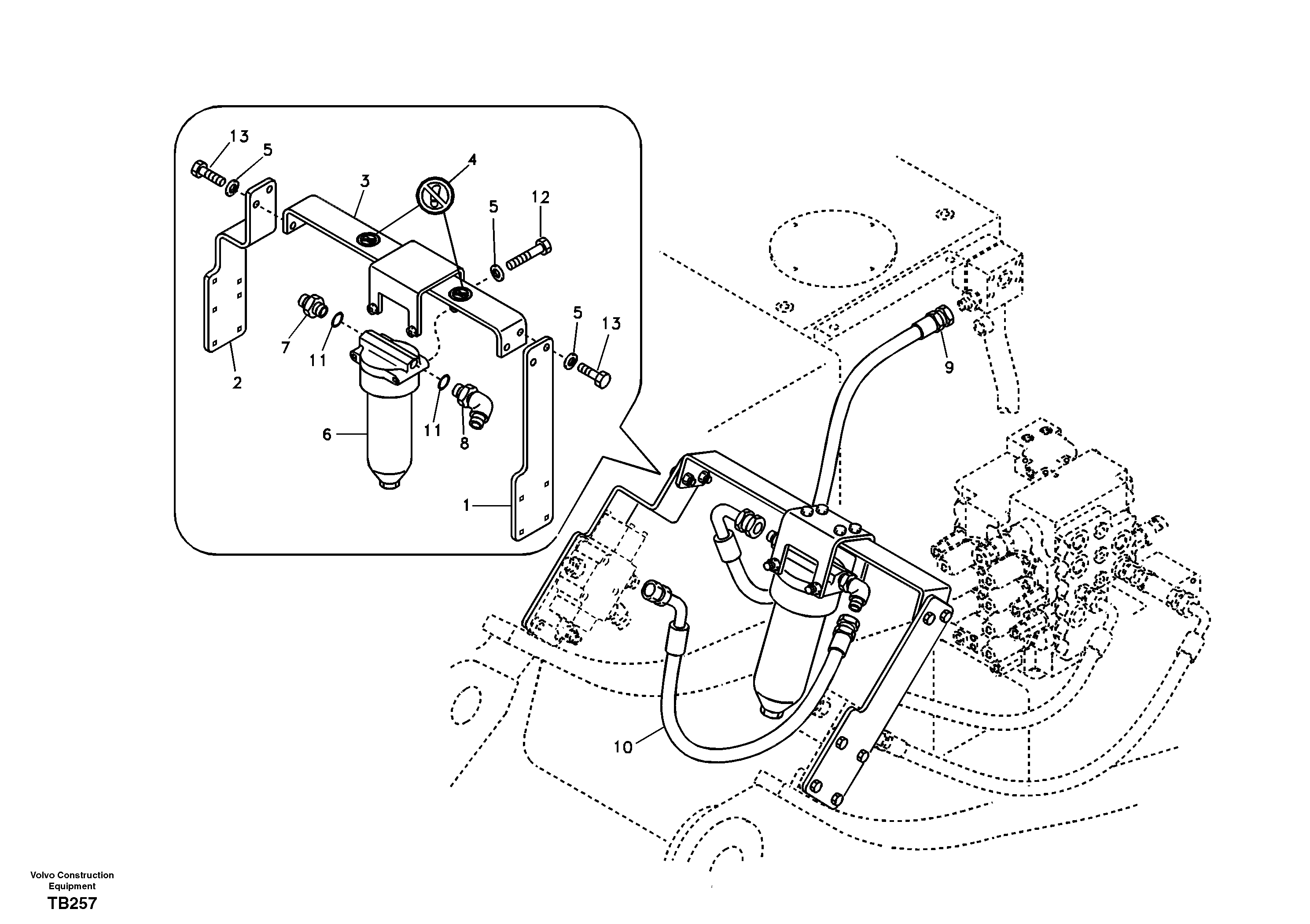 Working hydraulic, hammer and shear for return filter — volvo parts diagram