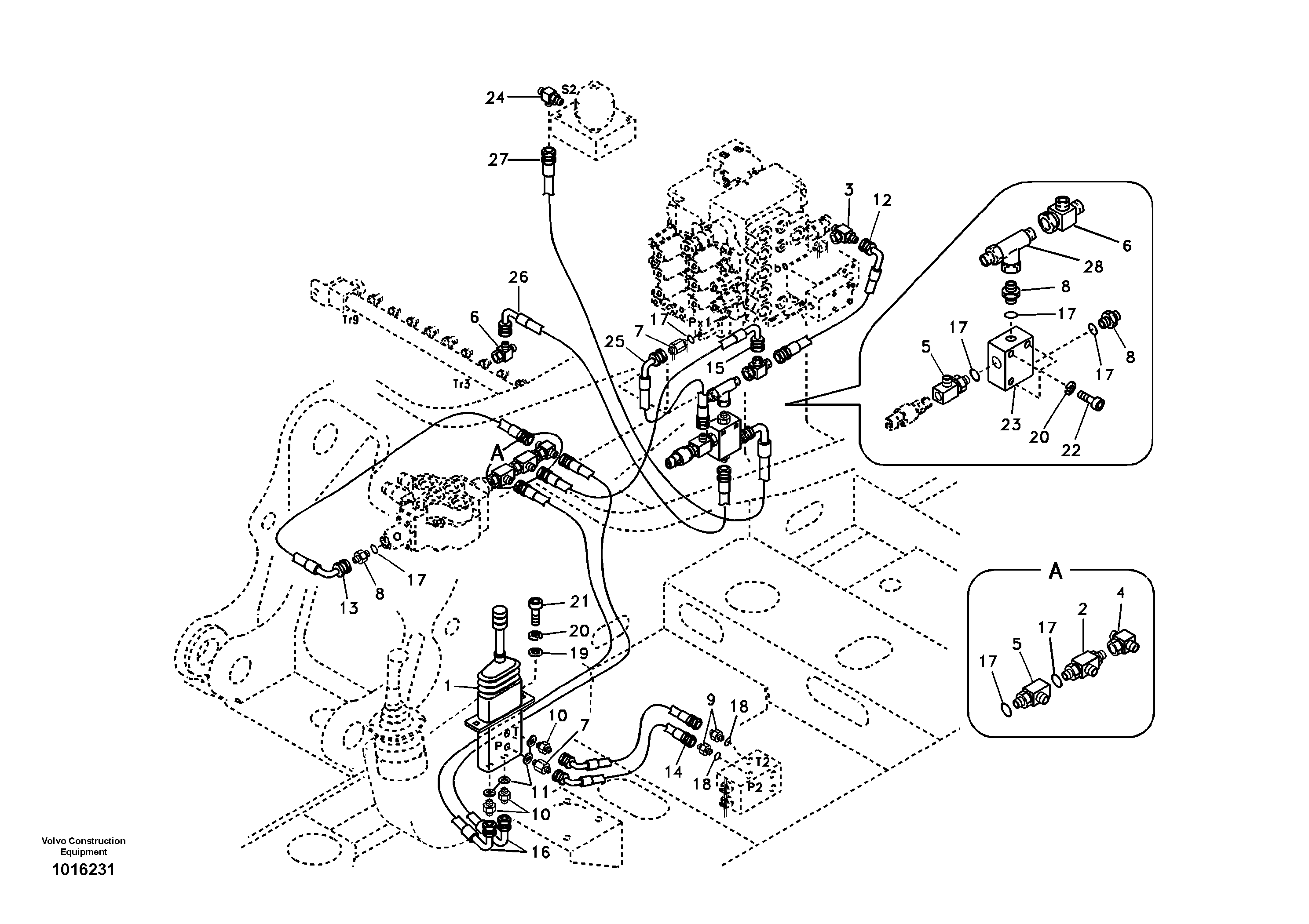 Servo system, dozer blade — volvo parts diagram