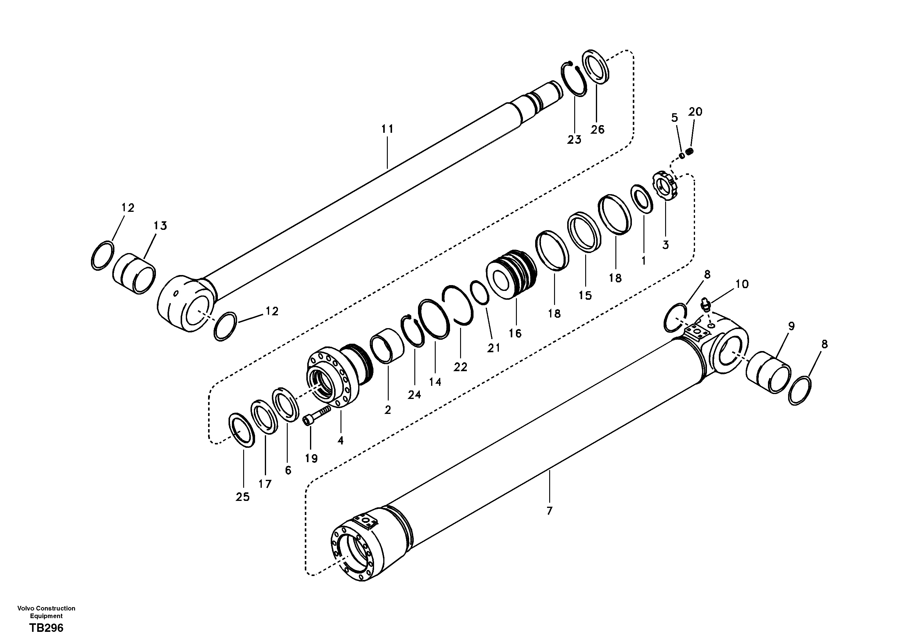 Boom cylinder, adjustable 2nd — volvo parts diagram