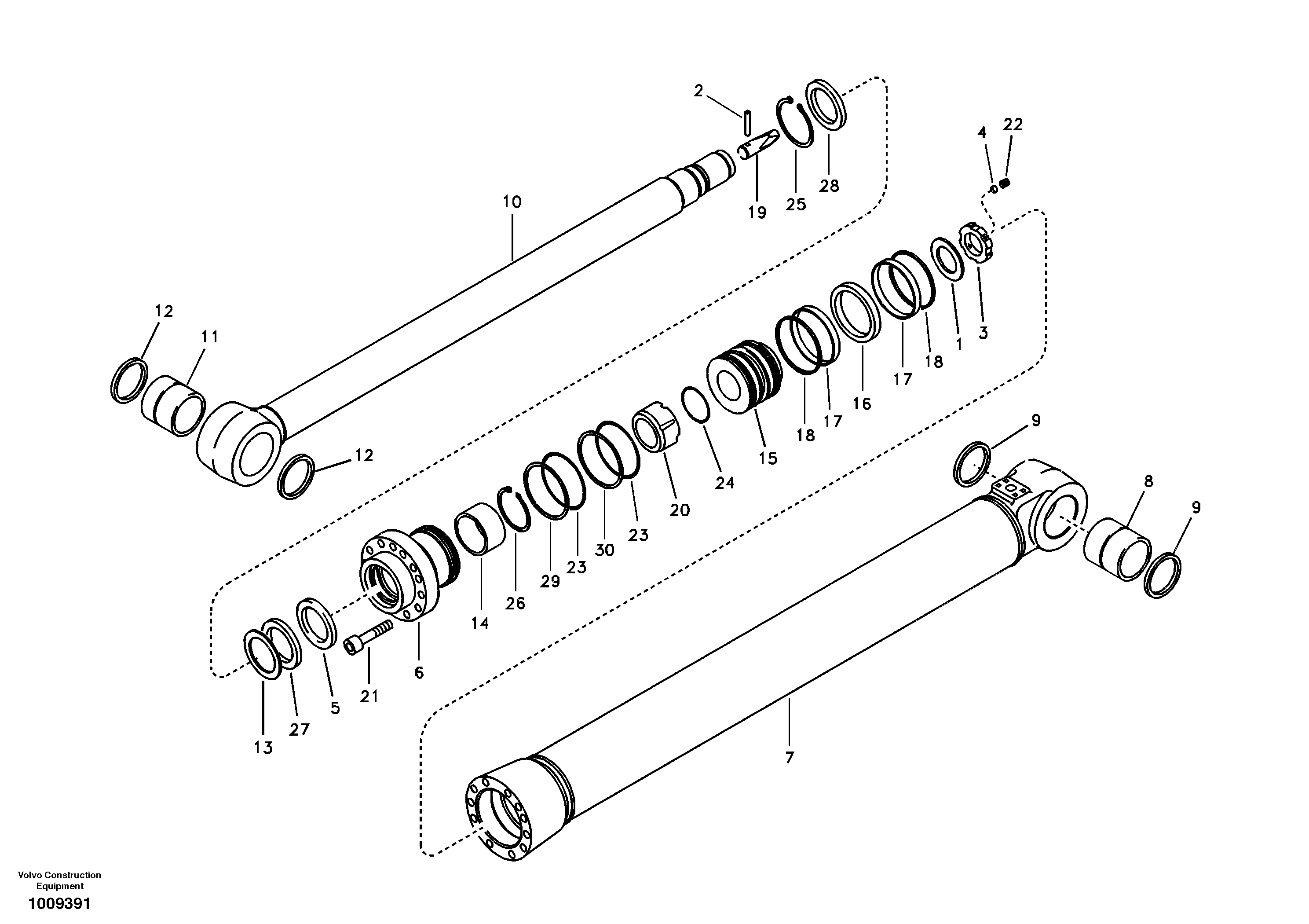Dipper arm cylinder — volvo parts diagram