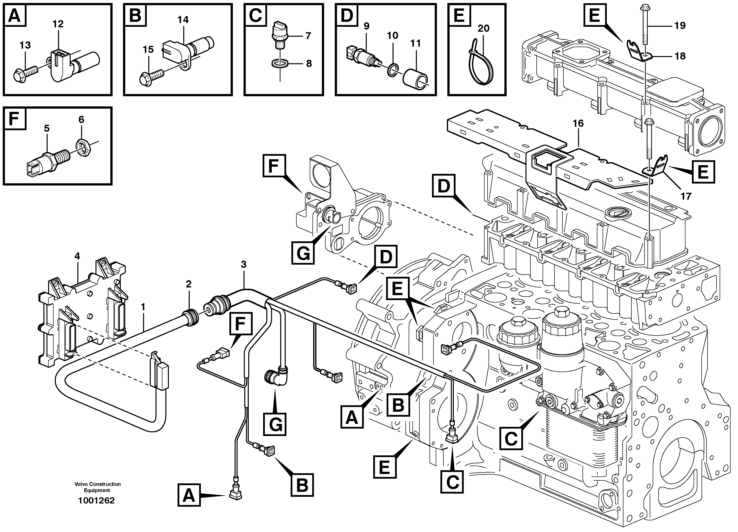 Cable harness, engine — volvo parts diagram