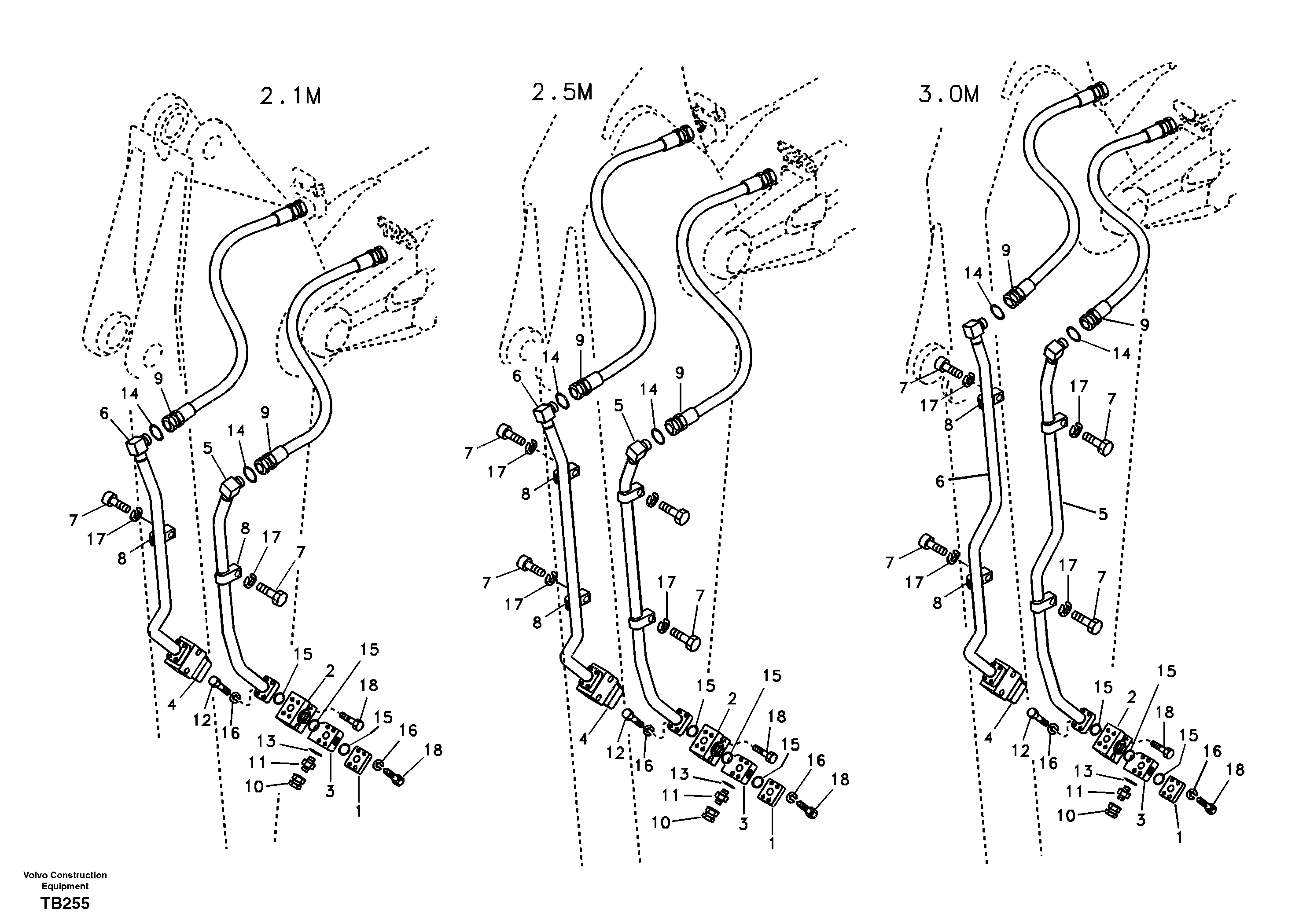 Working hydraulic, hammer and shear for dipper arm — volvo parts diagram
