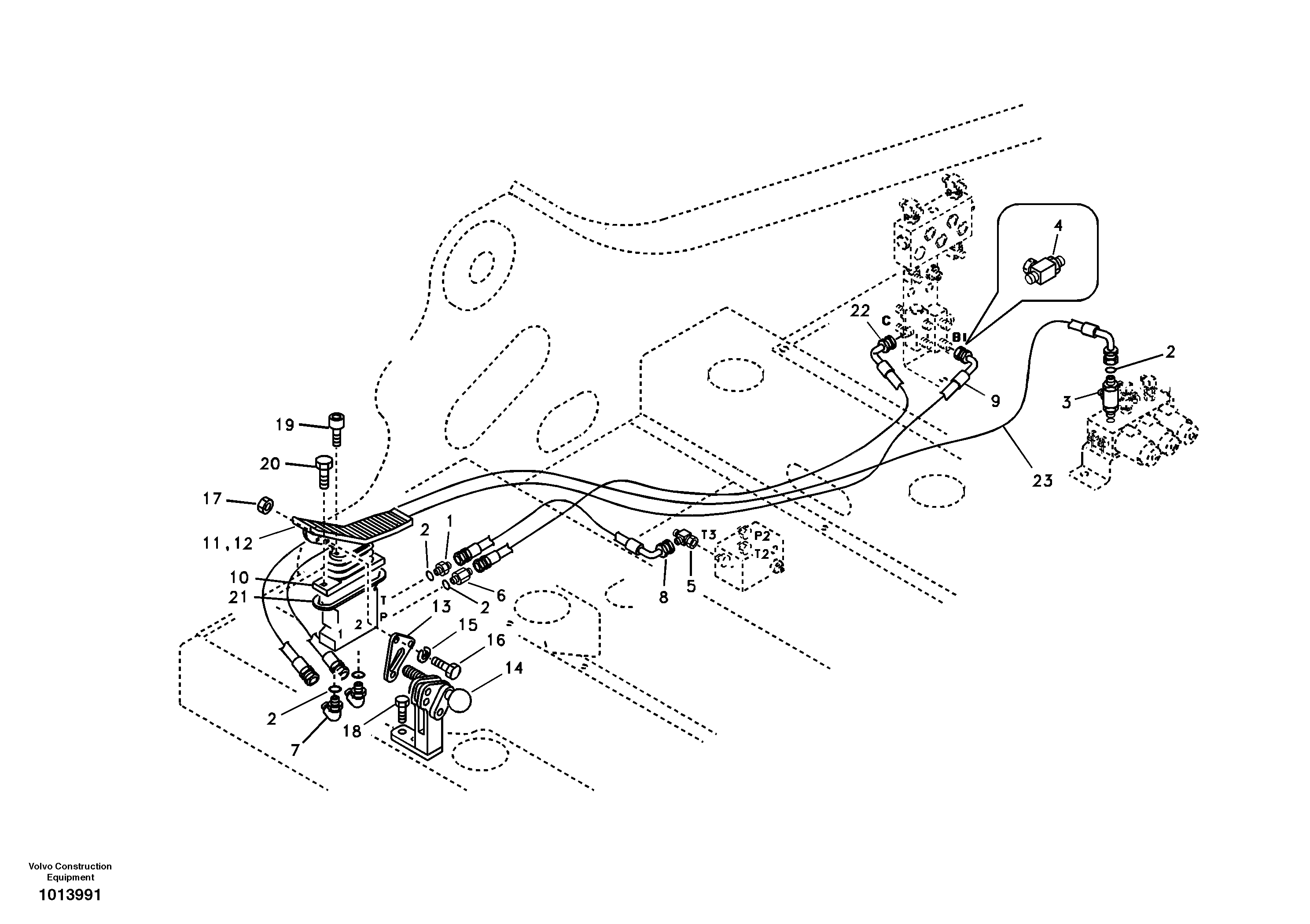Servo system, hammer and shear — volvo parts diagram