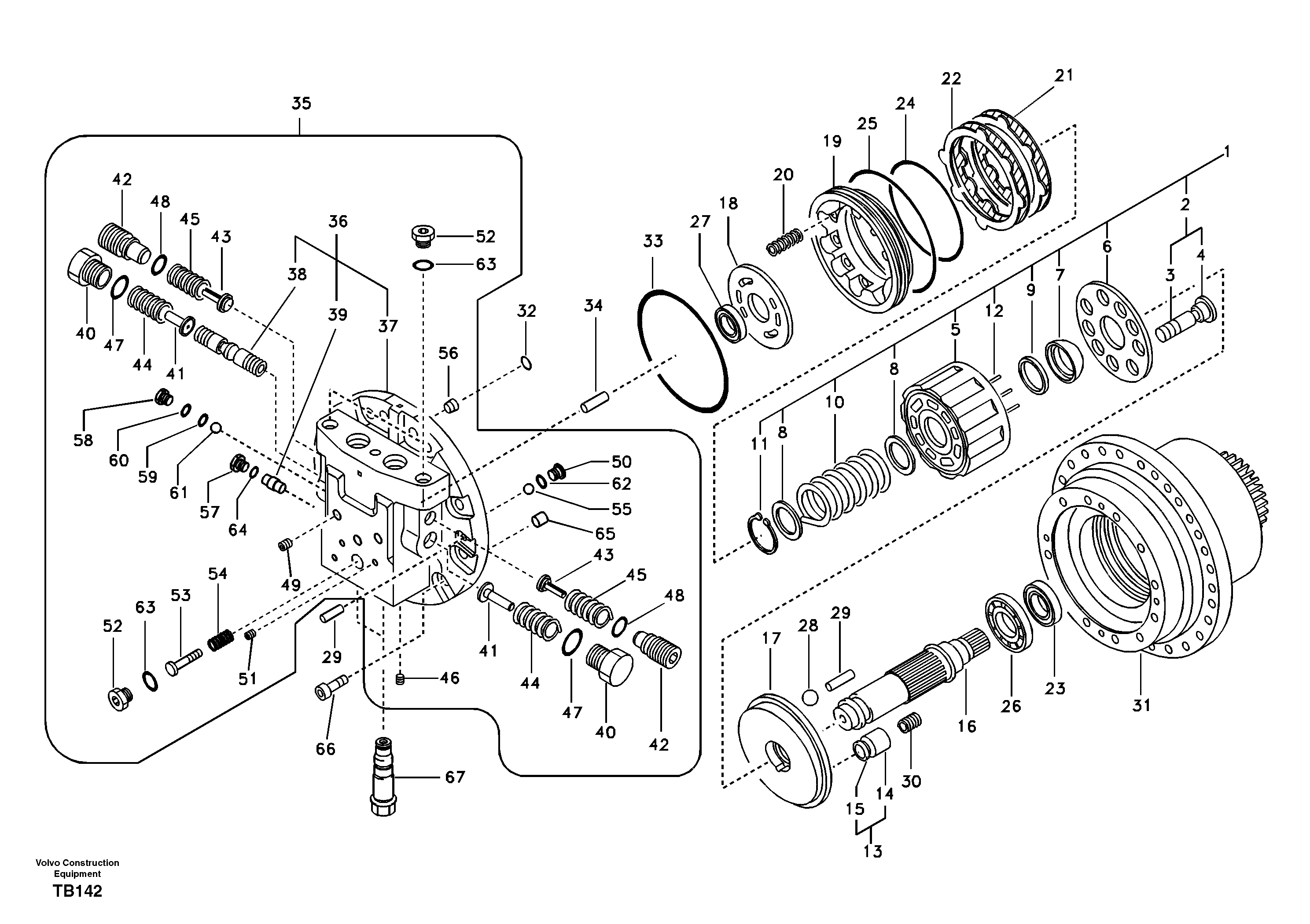 Travel motor — volvo parts diagram