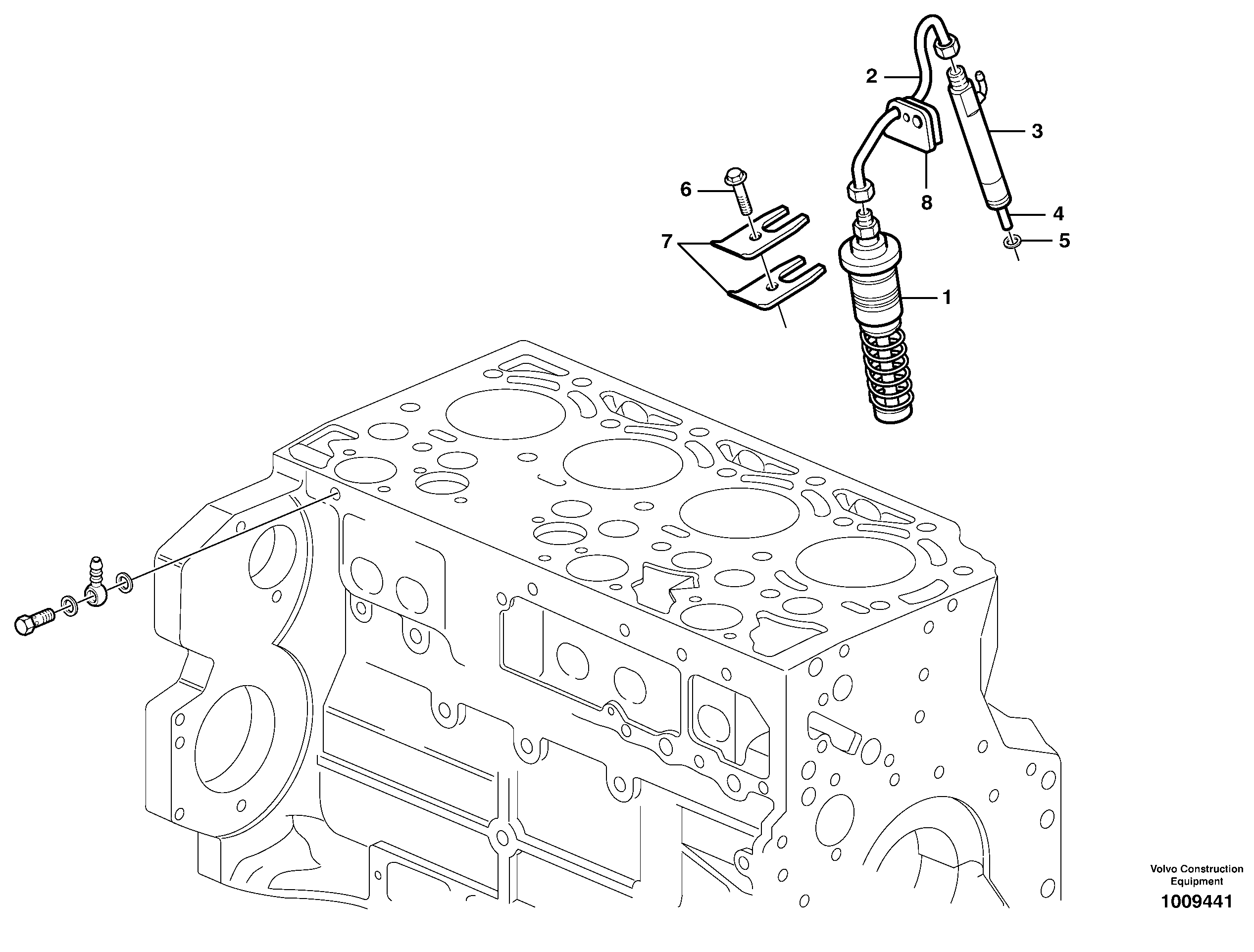 Fuel lines and injectors — volvo parts diagram