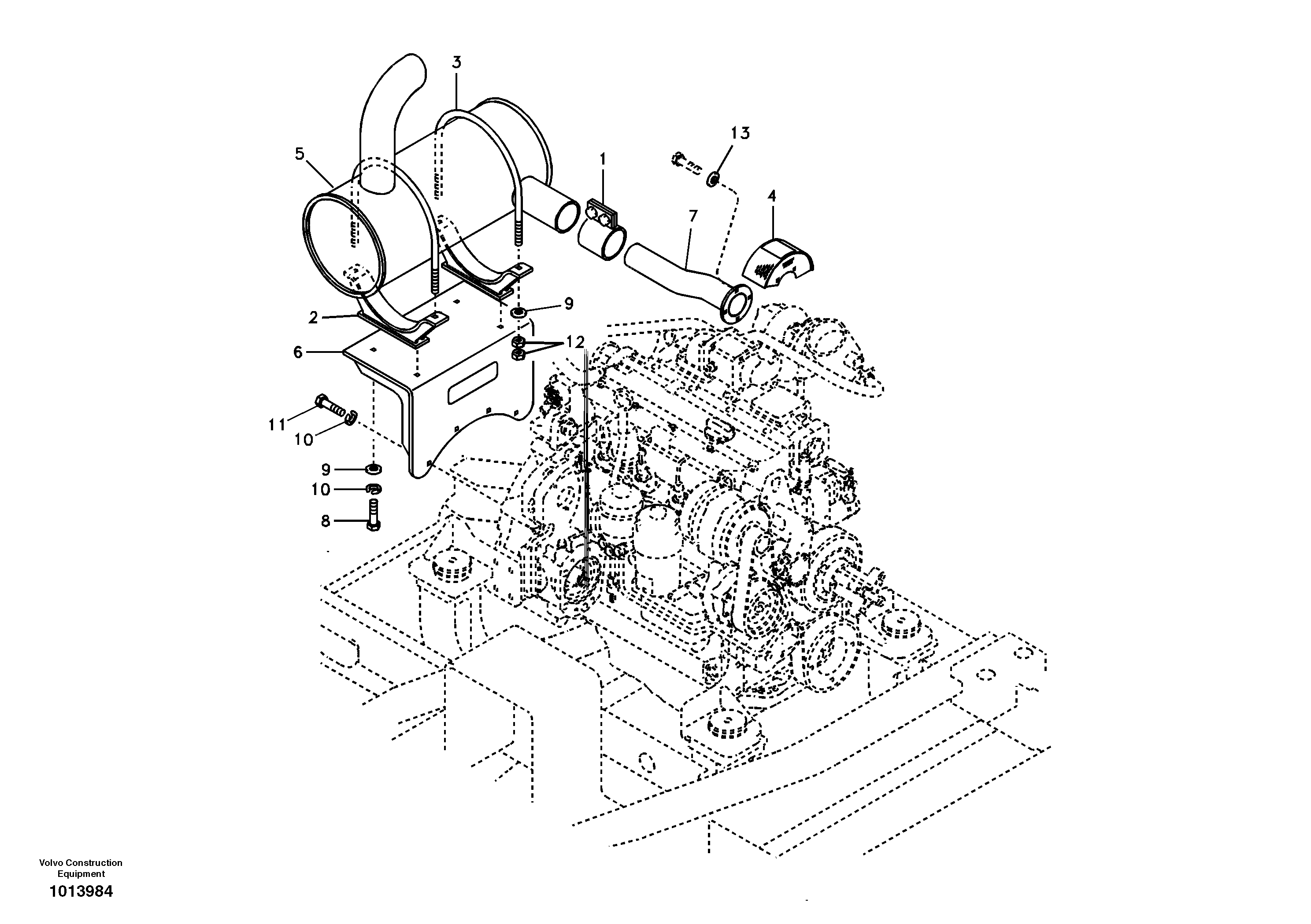 Exhaust system — volvo parts diagram