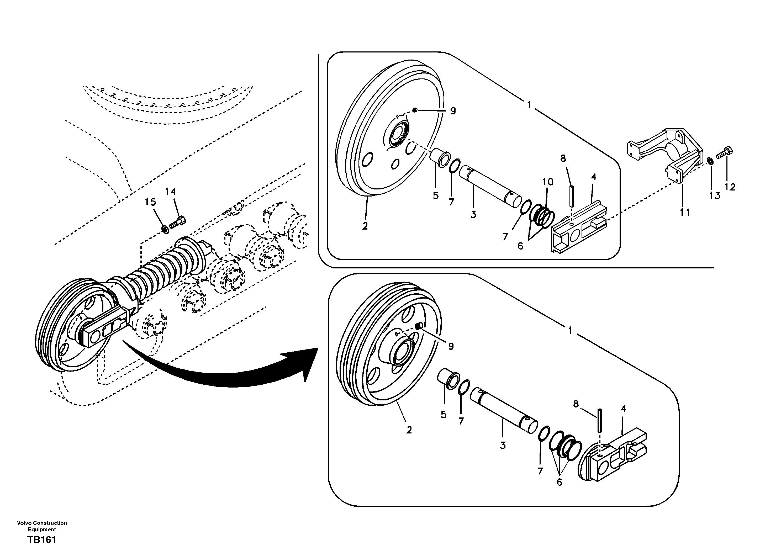 Front idler — volvo parts diagram
