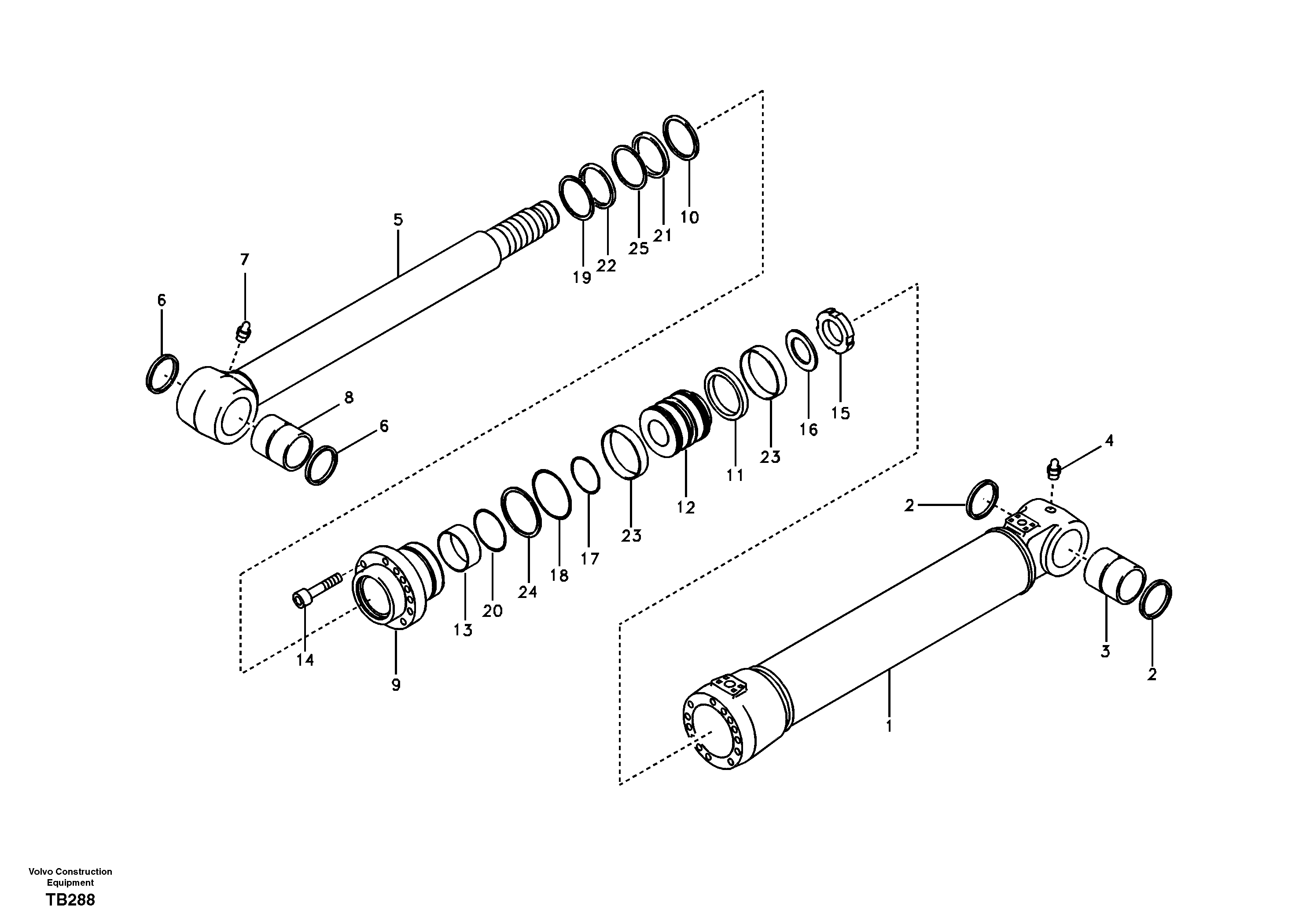 Dozer blade cylinder — volvo parts diagram
