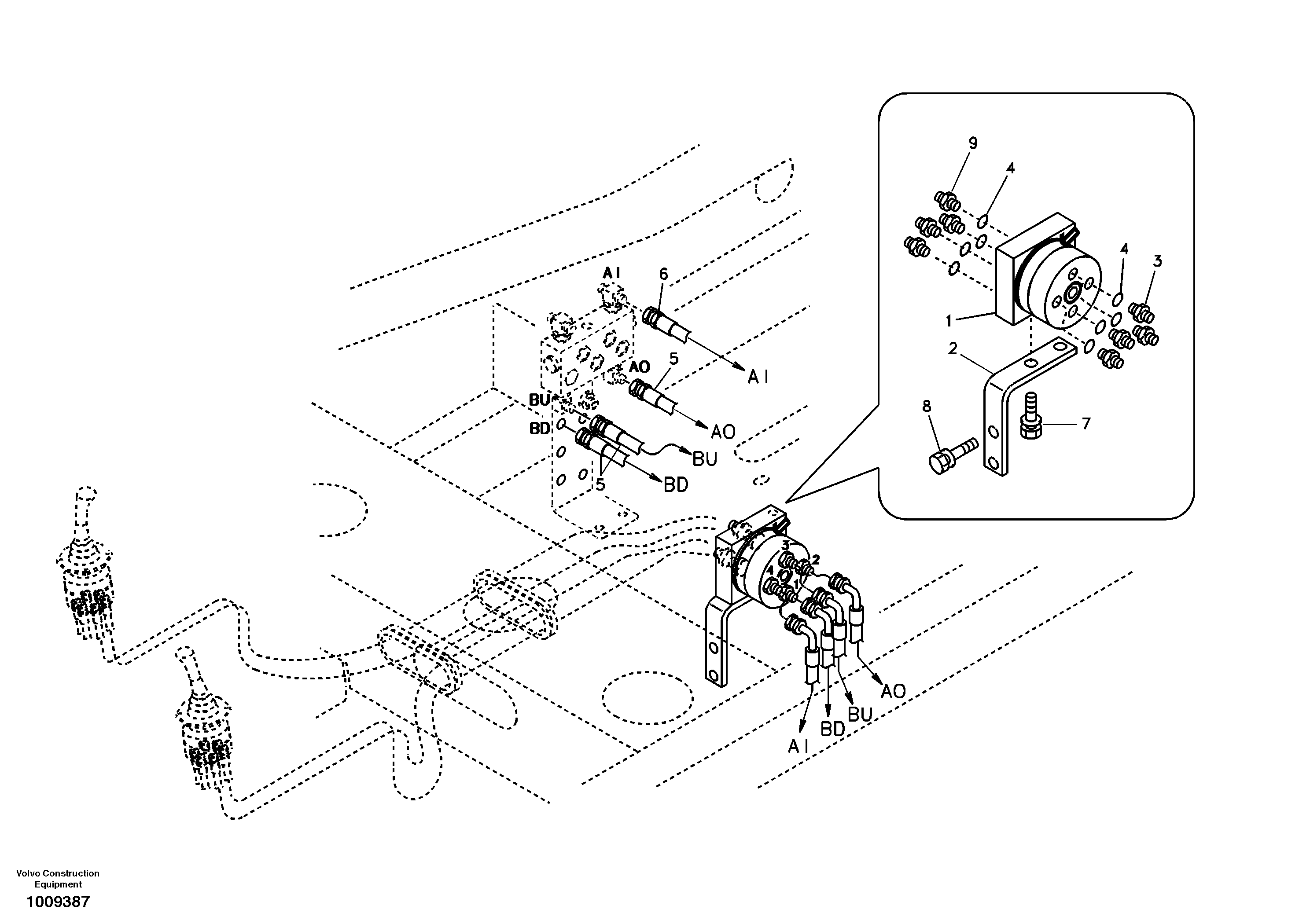 Servo system, changing lever function — volvo parts diagram